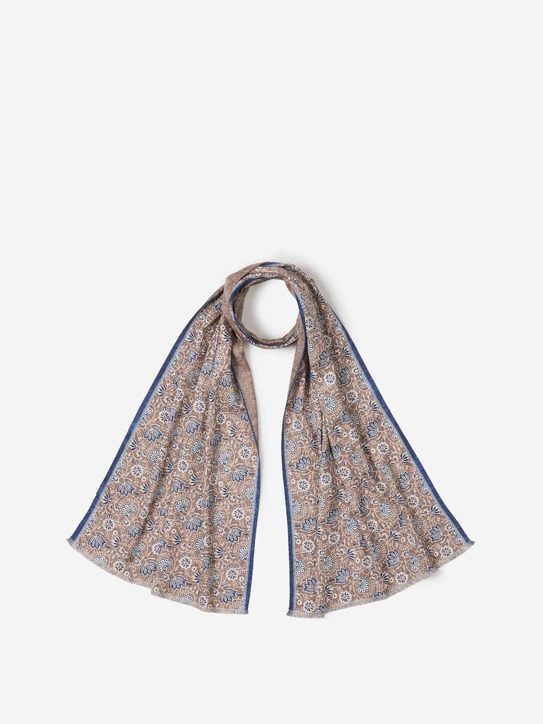 Outlet online Santa Eulalia Hombre Bufanda Floral Seda color Marrón sku 630-001468 01 - Foto 1