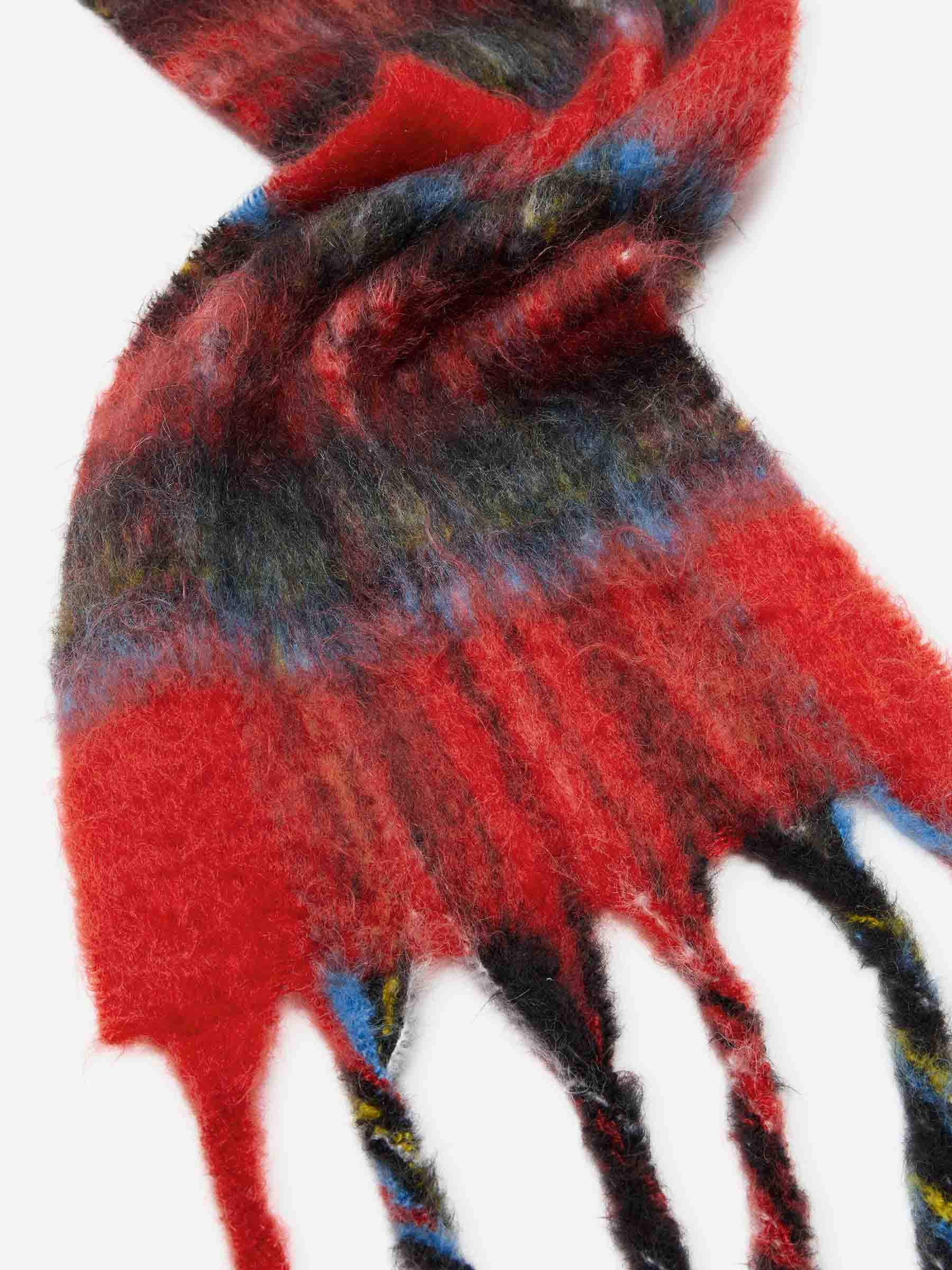 Outlet online Acne Studios Hombre Bufanda Cuadros Mohair color Rojo sku 630-001483 01 - Foto 2