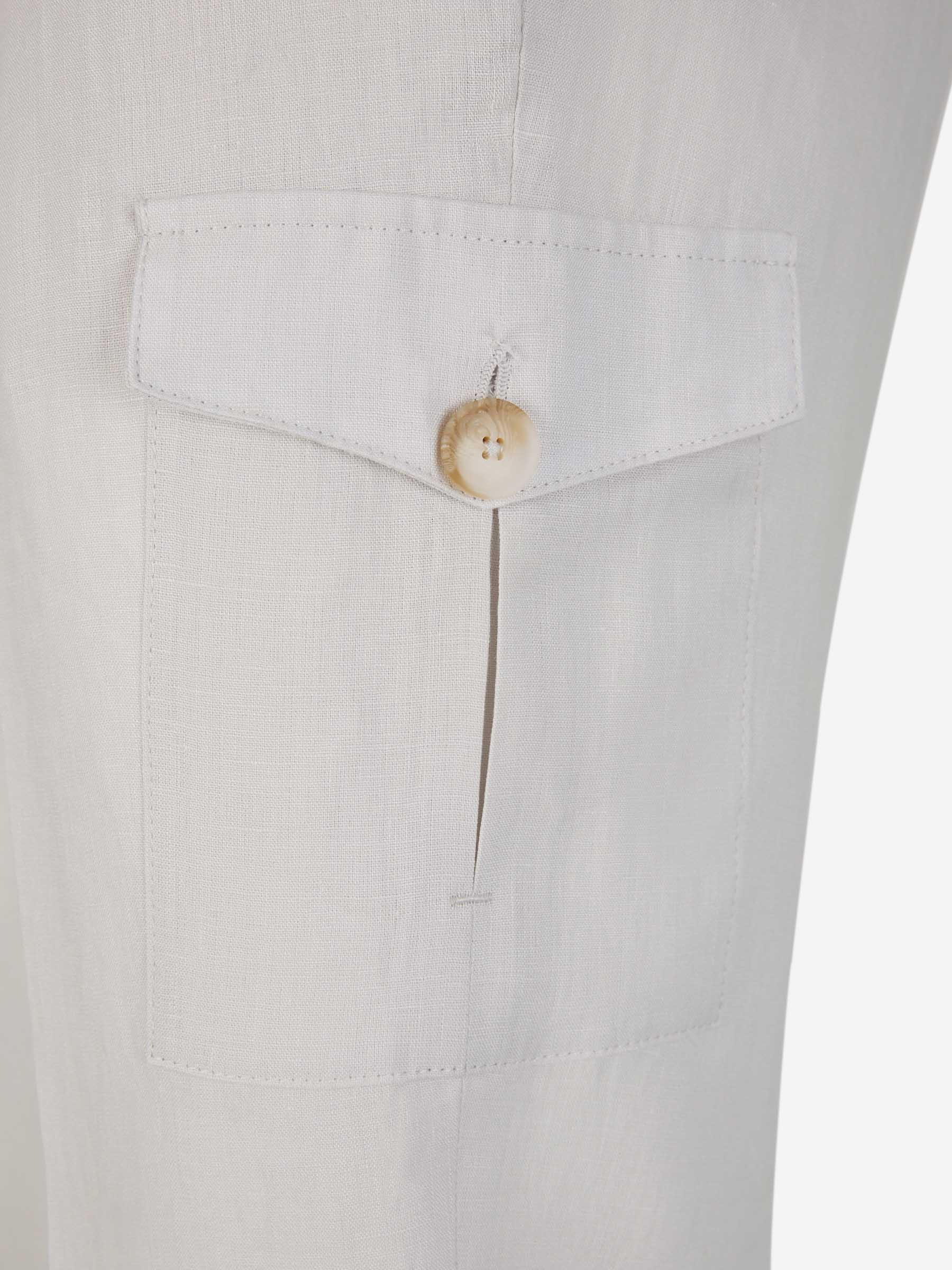 Outlet online Gran Sasso Hombre Pantalones Cargo Lino color Gris Claro sku 521-003047 01 - Foto 5
