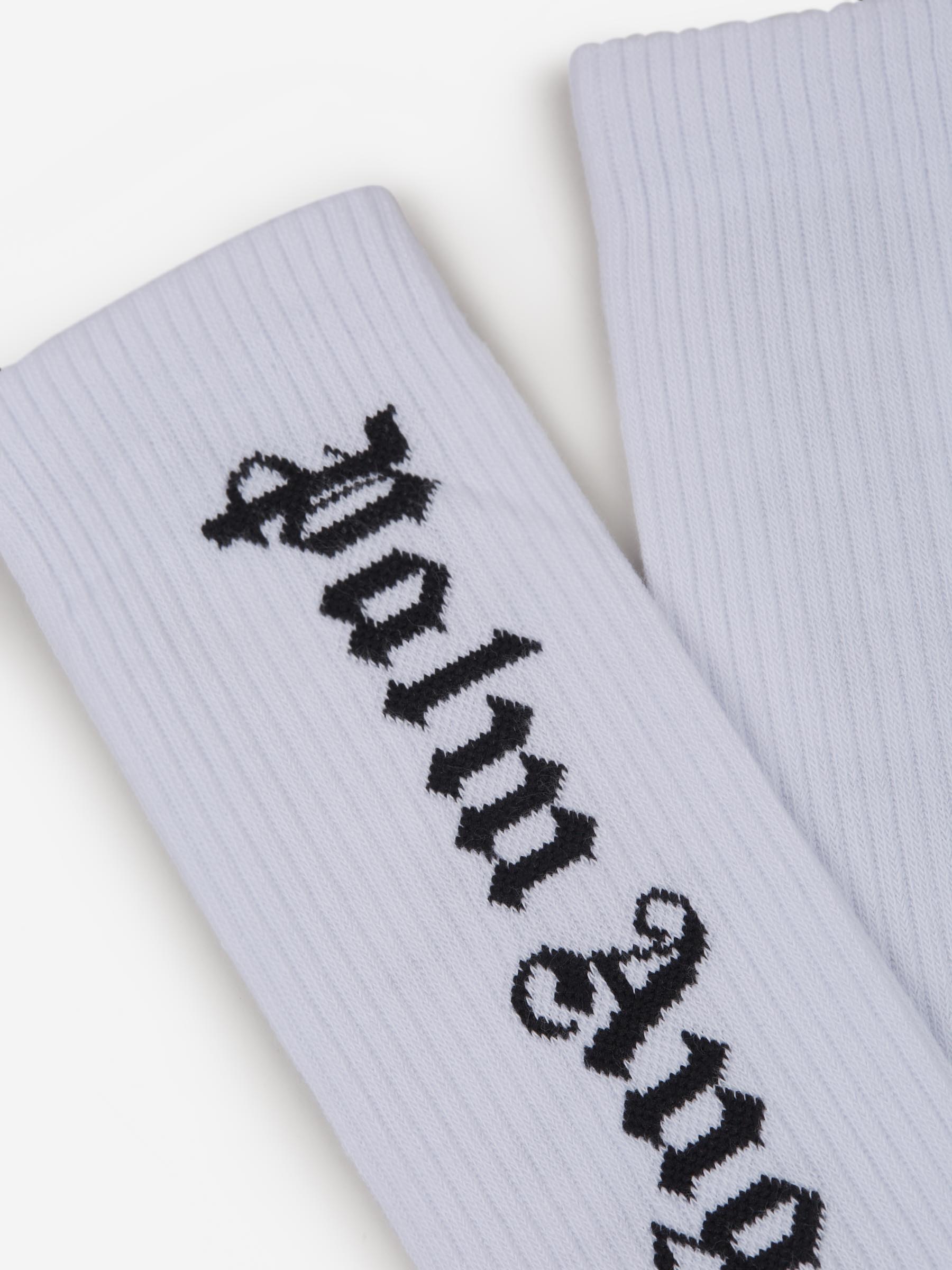 Outlet online Palm Angels Hombre Calcetines Logo Canalé color Blanco sku 642-000448 01 - Foto 2
