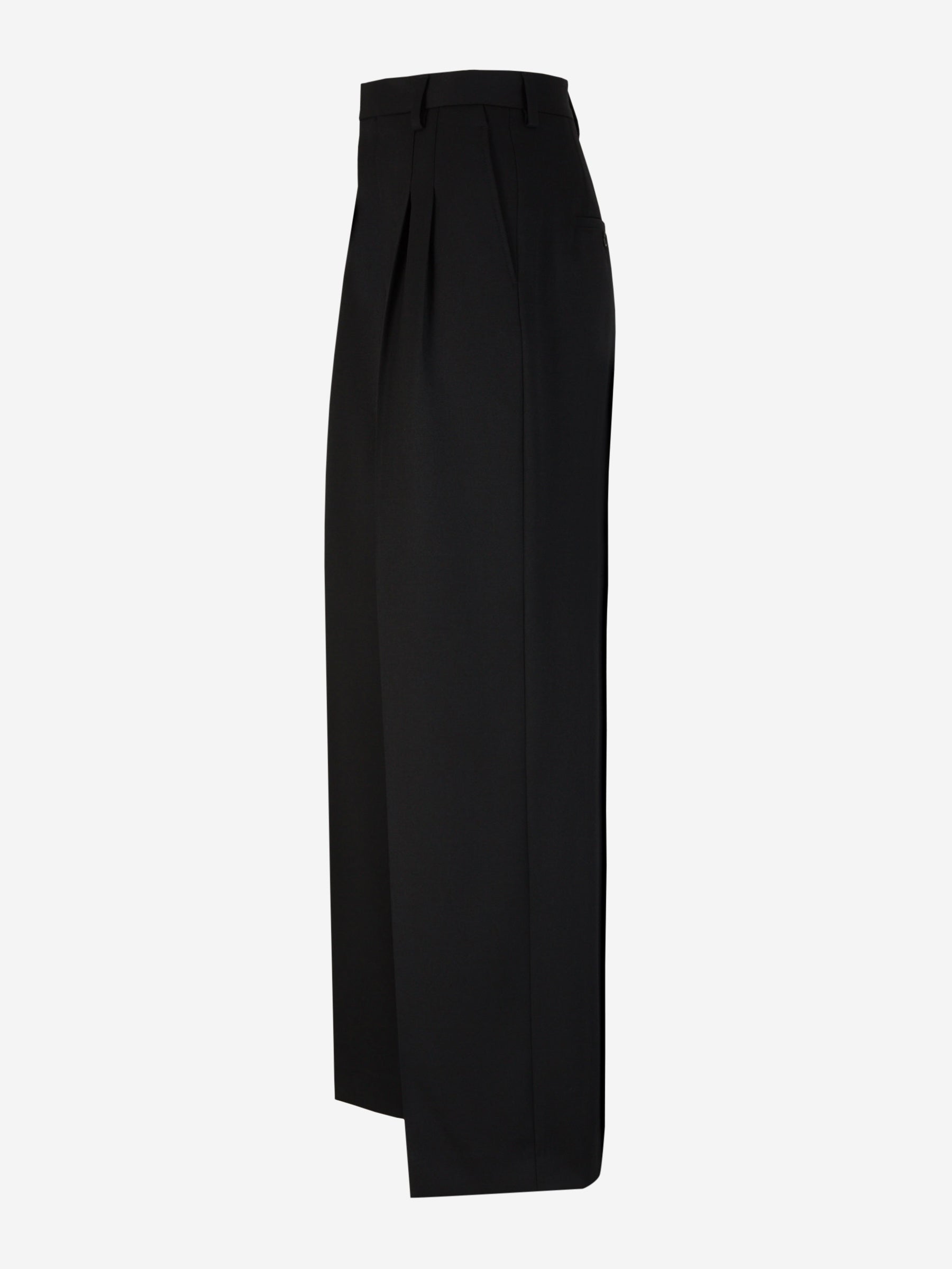 Outlet online Ami Paris Mujer Pantalones Formales Lana color Negro sku 761-003382 01 - Foto 2