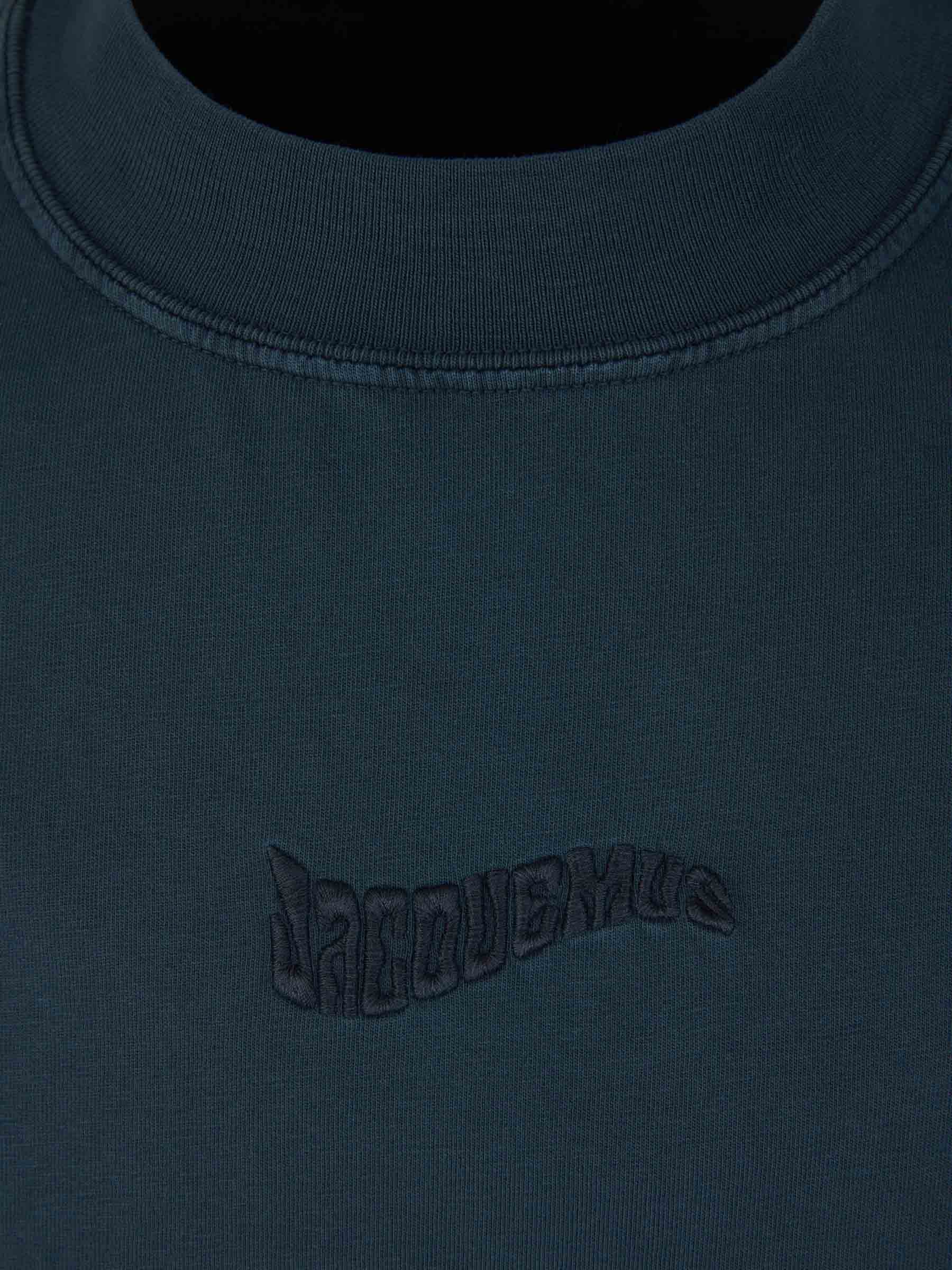Outlet online Jacquemus Hombre Camiseta Algodón Logo color Azul Noche sku 553-003629 01 - Foto 3