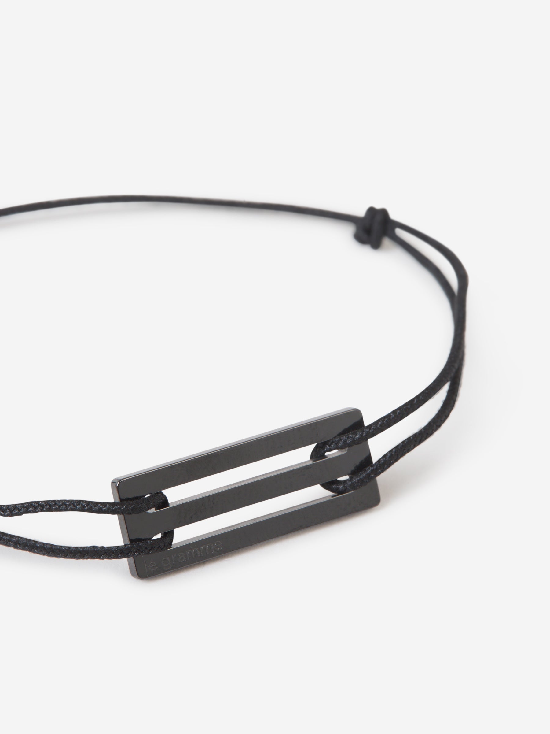 Outlet online Le Gramme Hombre Pulsera Cordón Cerámica color Negro sku 682-000614 01 - Foto 2
