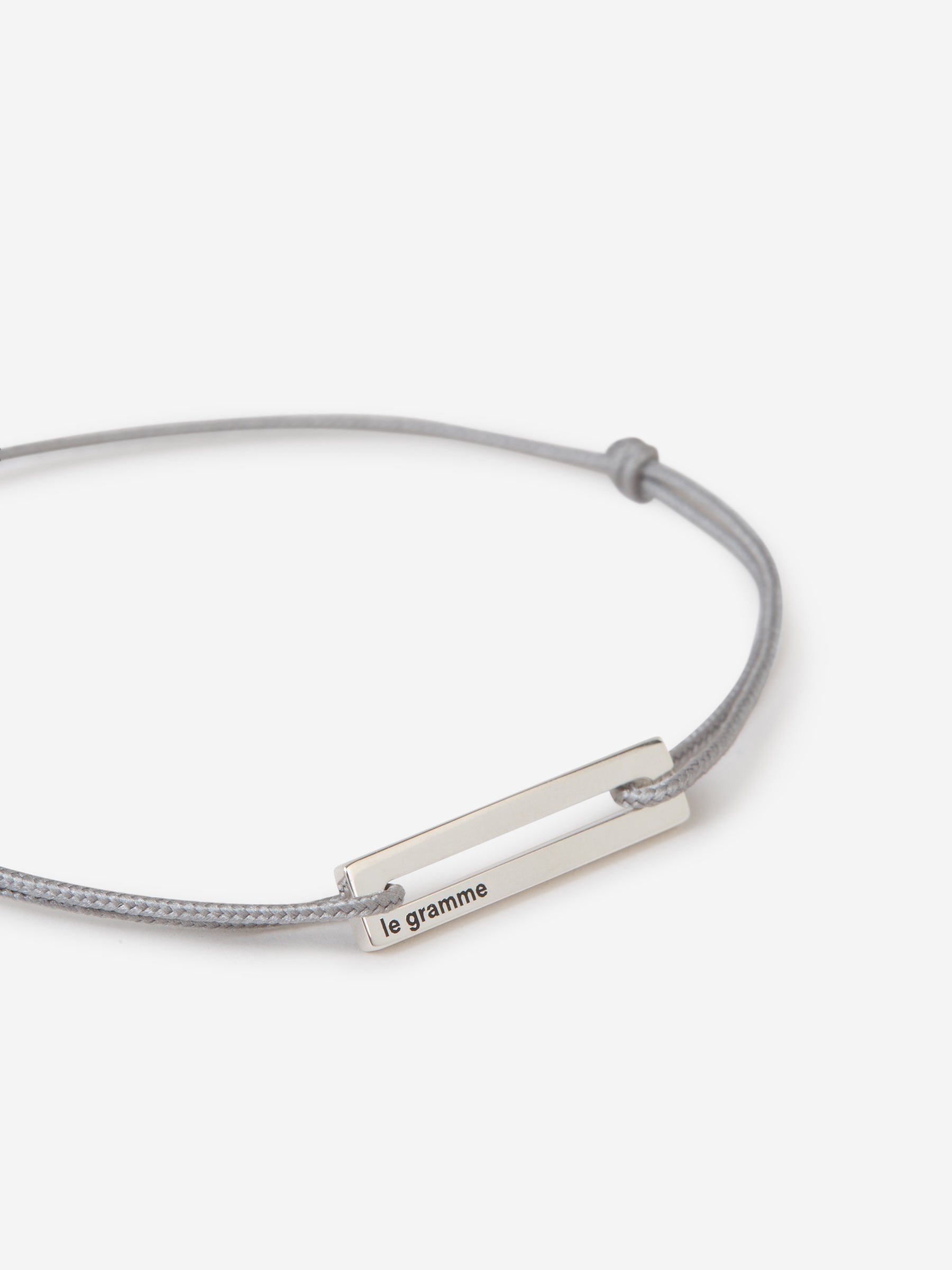 Outlet online Le Gramme Hombre Pulsera Cordón Ajustable color Plateado sku 682-000623 01 - Foto 2
