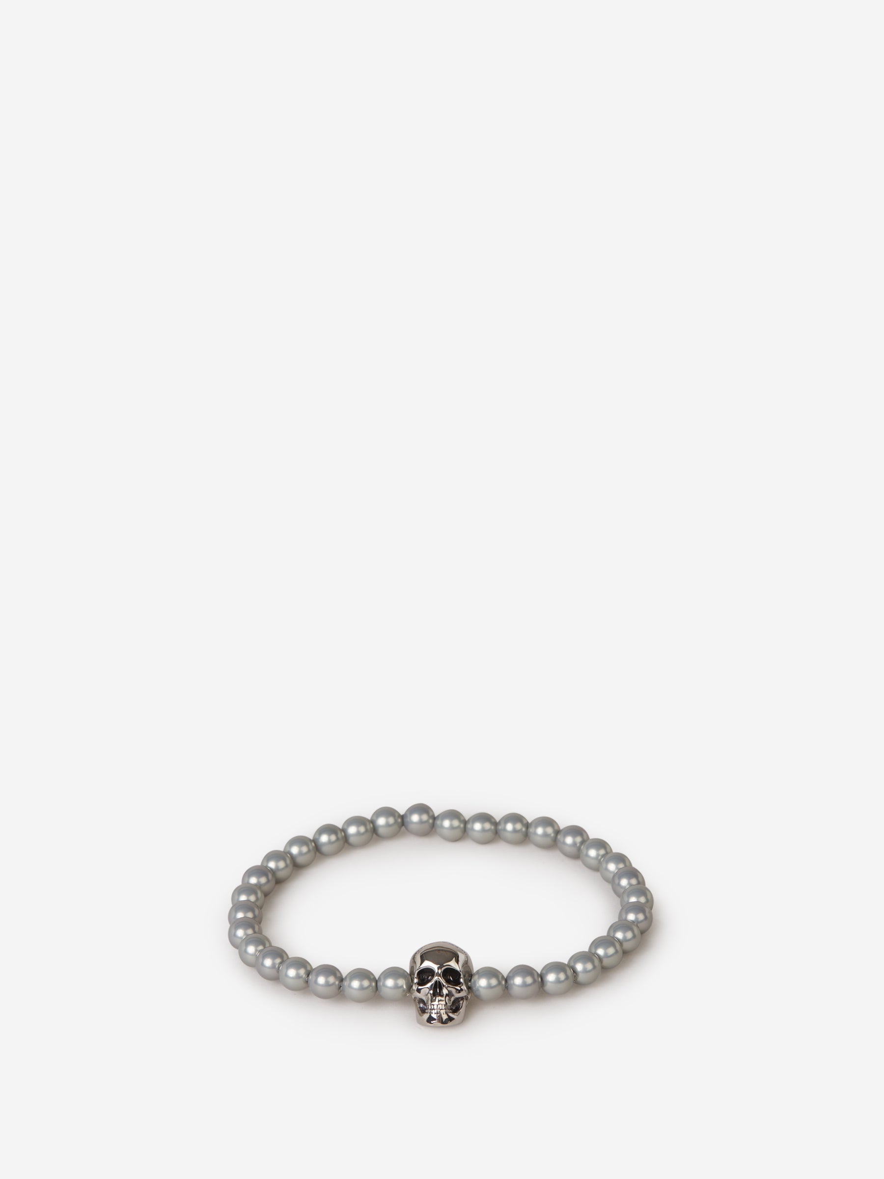 Outlet online McQueen Hombre Pulsera Abalorios Calavera color Plateado sku 682-000633 01 - Foto 1