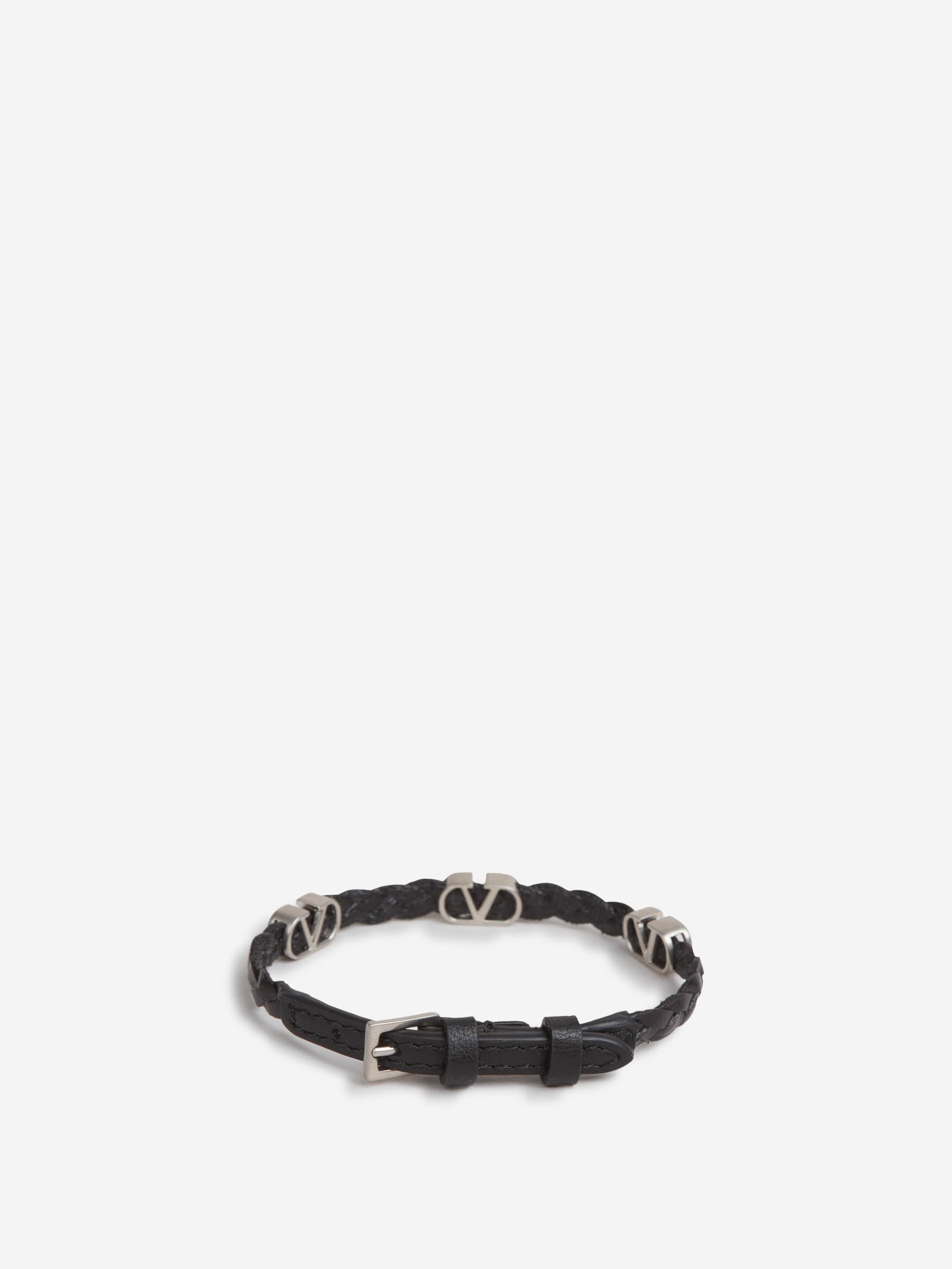 Outlet online Valentino Garavani Hombre Pulsera Trenzada Piel color Negro sku 682-000993 01 - Foto 2
