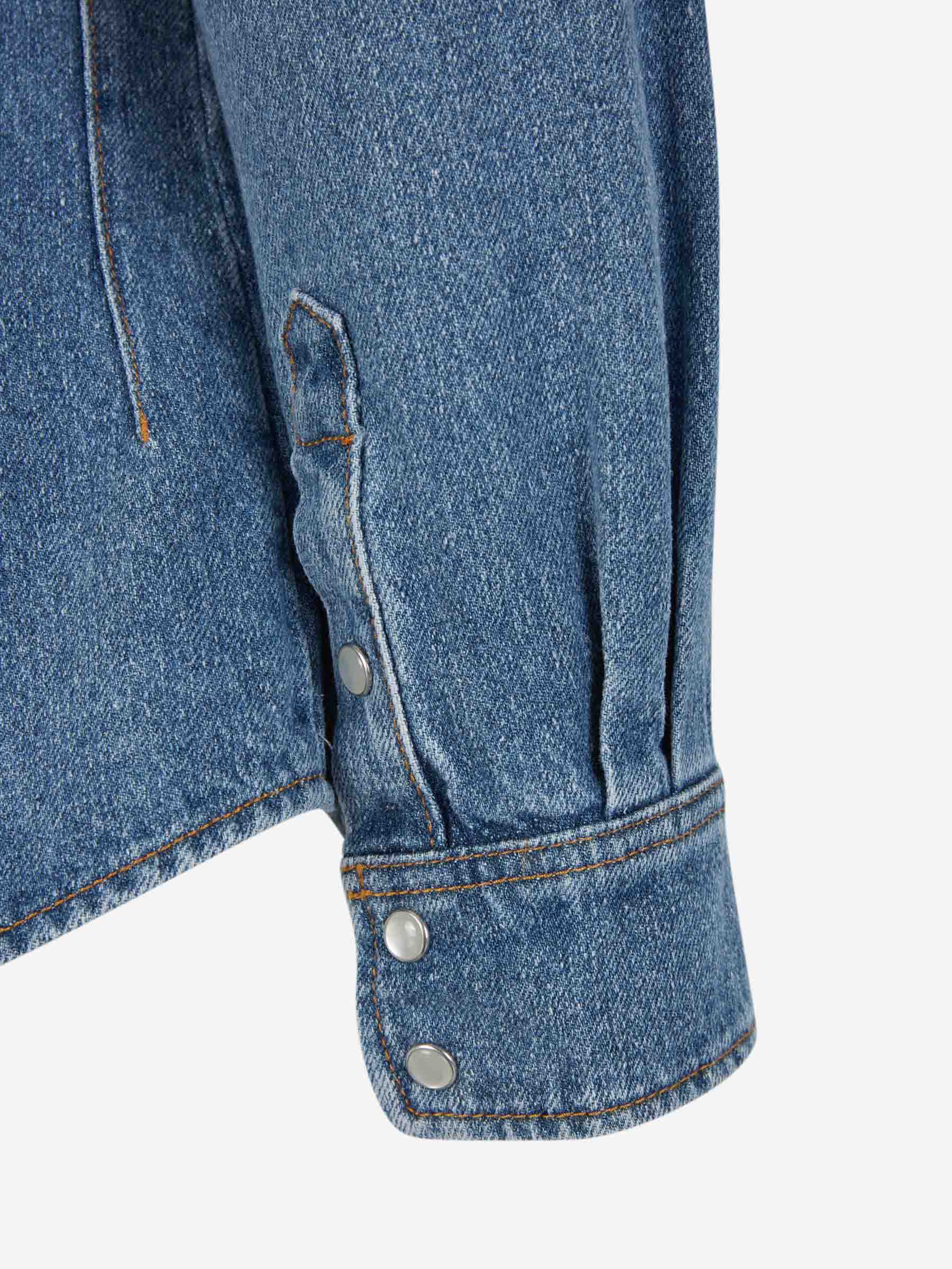Outlet online Chloé Mujer Sobrecamisa Denim Botones color Azul Denim sku 701-002012 01 - Foto 4