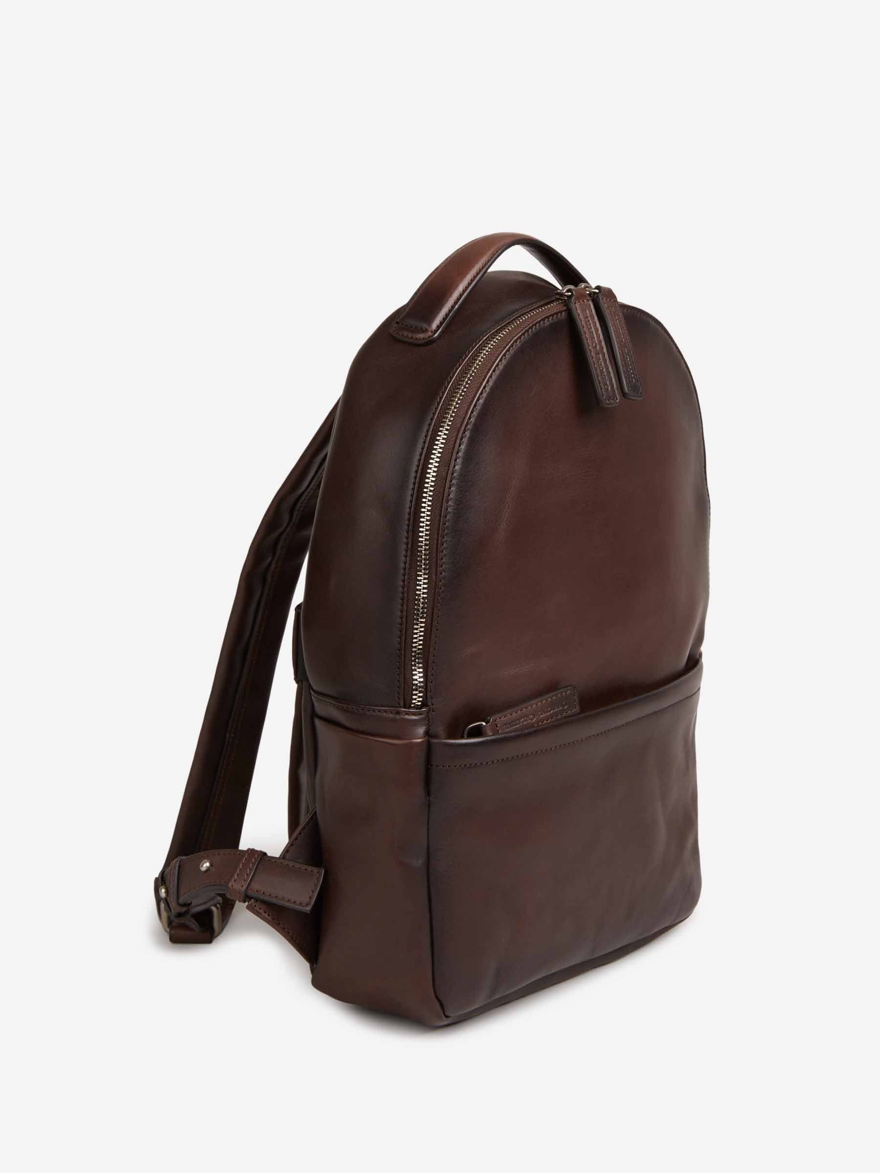 Outlet online Officine Creative Hombre Mochila Piel Lisa color Marrón Oscuro sku 693-000075 01 - Foto 2