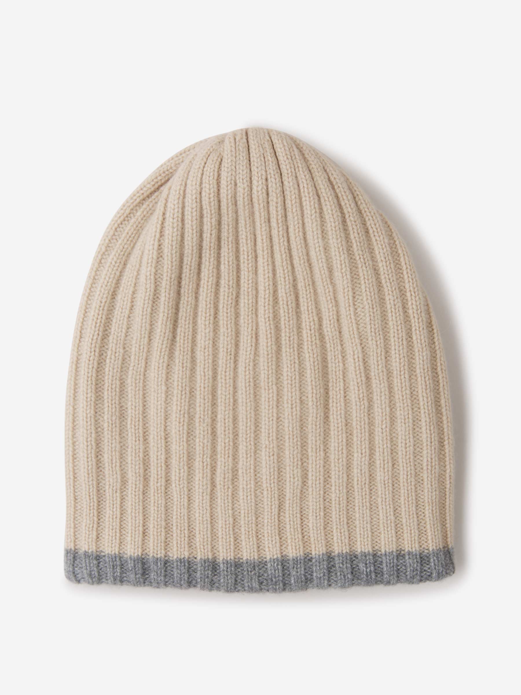 Outlet online Fedeli Hombre Gorro Cashmere Canalé color Gris Piedra sku 695-000750 03 - Foto 4