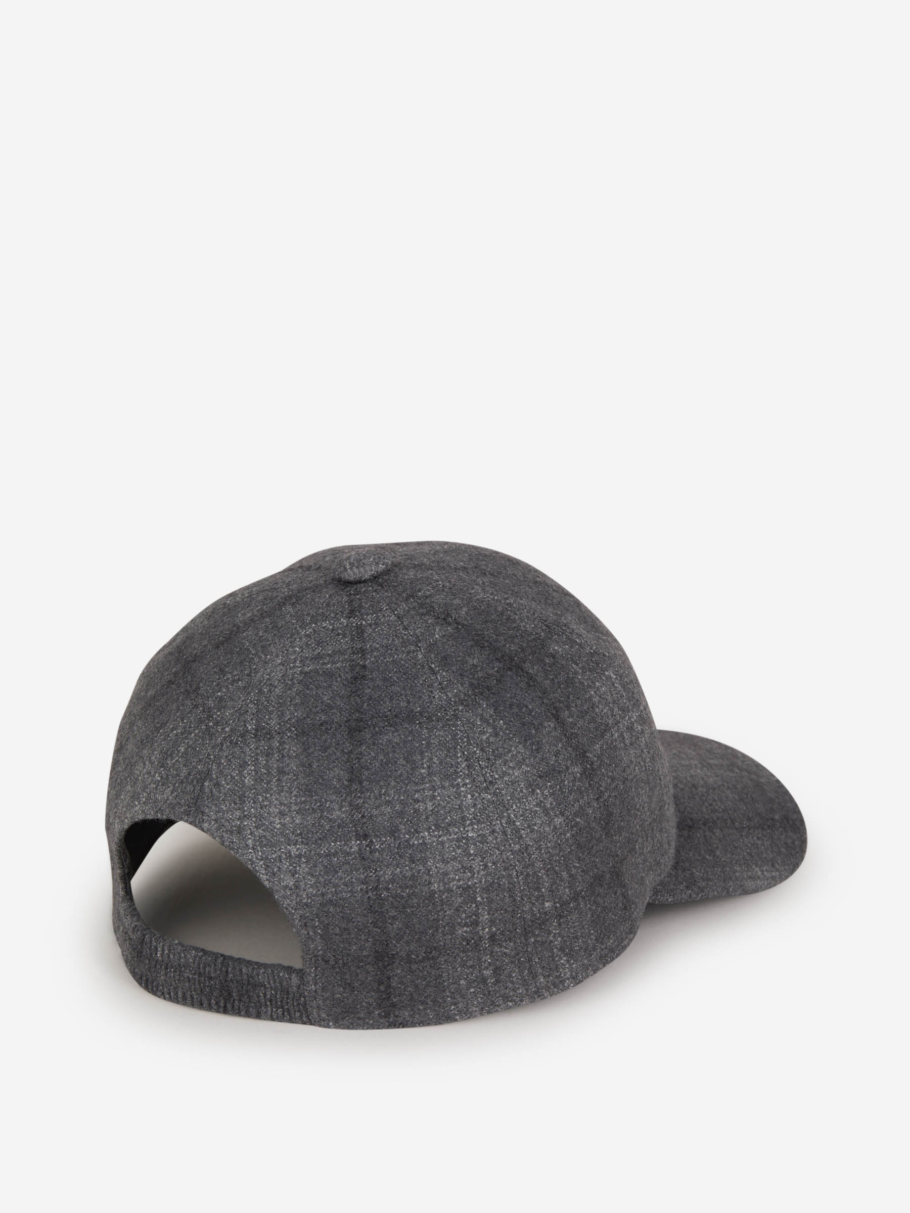 Outlet online Isaia Hombre Gorra Motivo Cuadros Lana color Gris Antracita sku 695-000999 01 - Foto 3