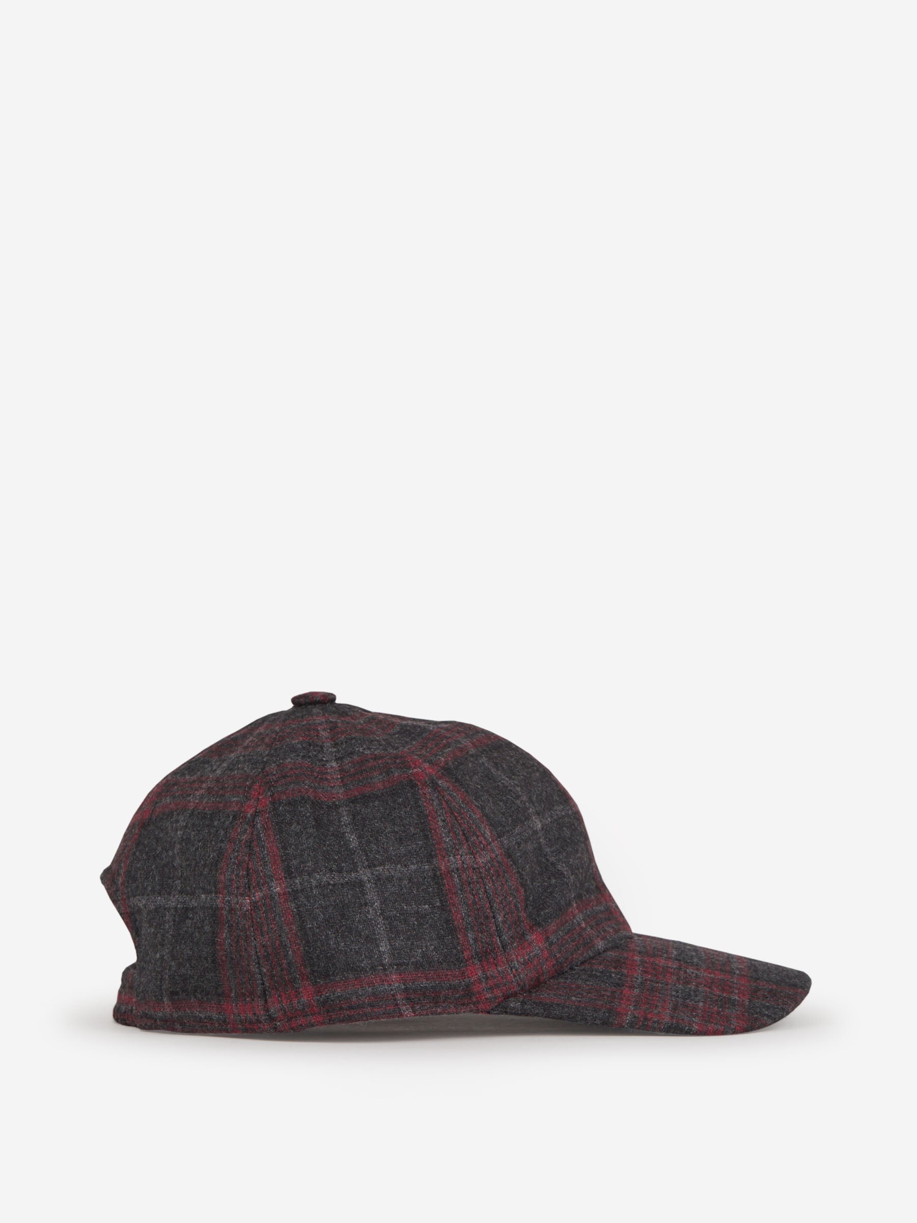 Outlet online Isaia Hombre Gorra Motivo Cuadros Lana color Gris Antracita sku 695-001001 01 - Foto 2