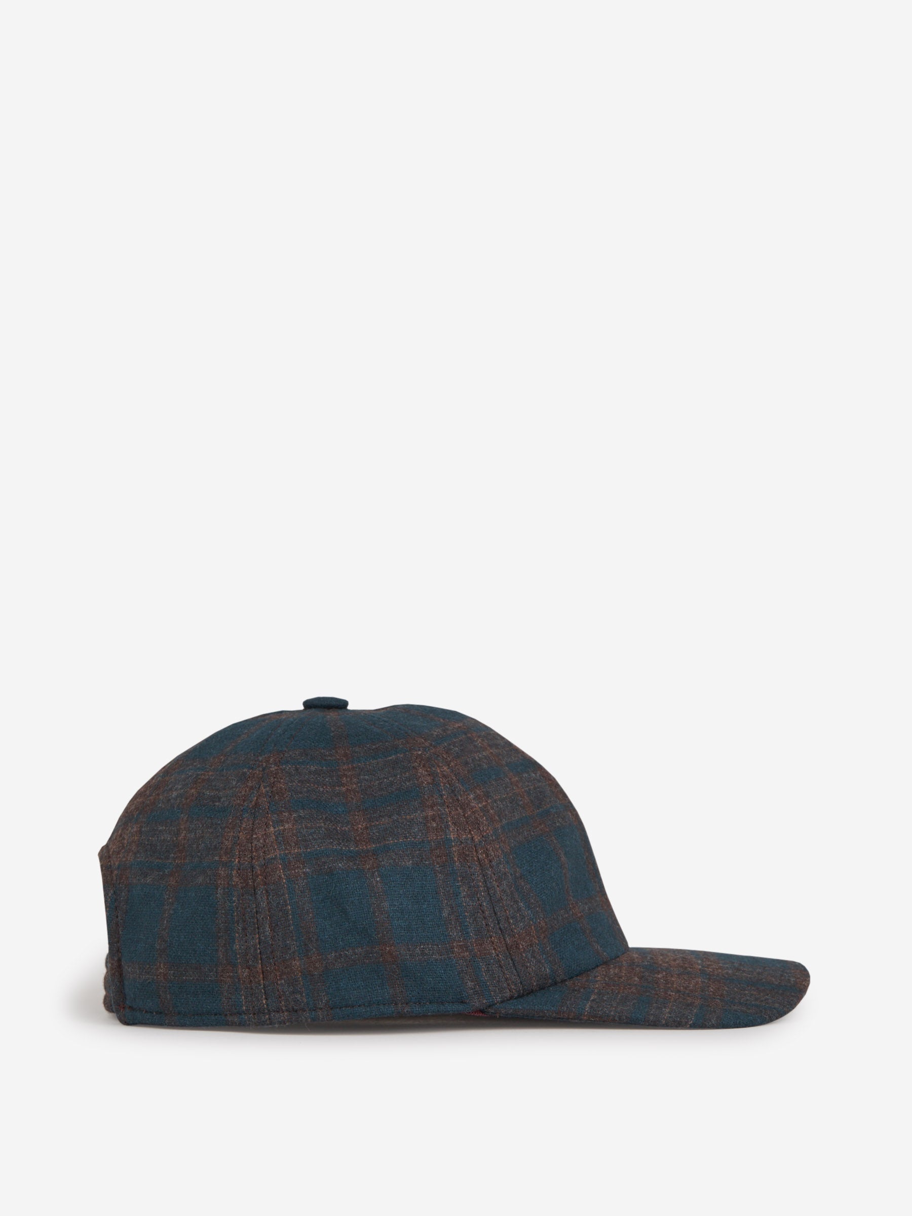Outlet online Isaia Hombre Gorra Motivo Cuadros Lana color Azul Cobalto sku 695-001002 01 - Foto 2
