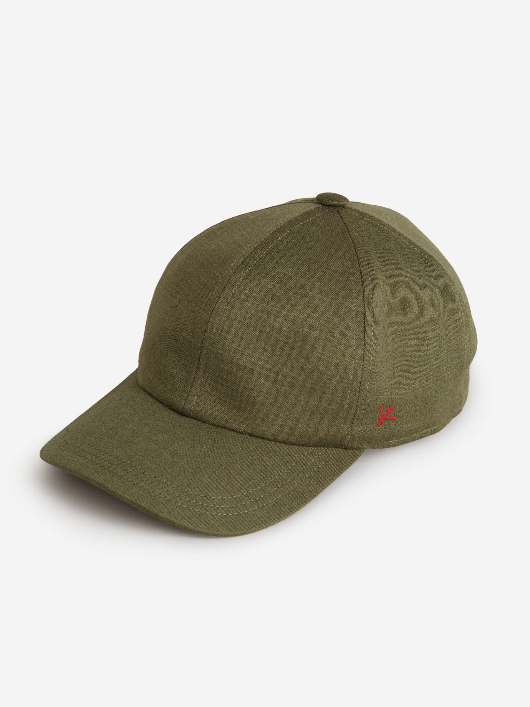 Outlet online Isaia Hombre Gorra Béisbol Lino color Verde Militar sku 695-001118 01 - Foto 3