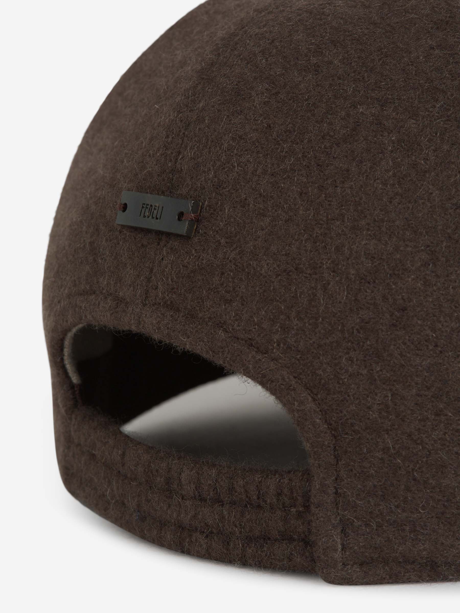 Outlet online Fedeli Hombre Gorra Logo Cachemira color Marron Oscuro sku 695-001656 01 - Foto 4
