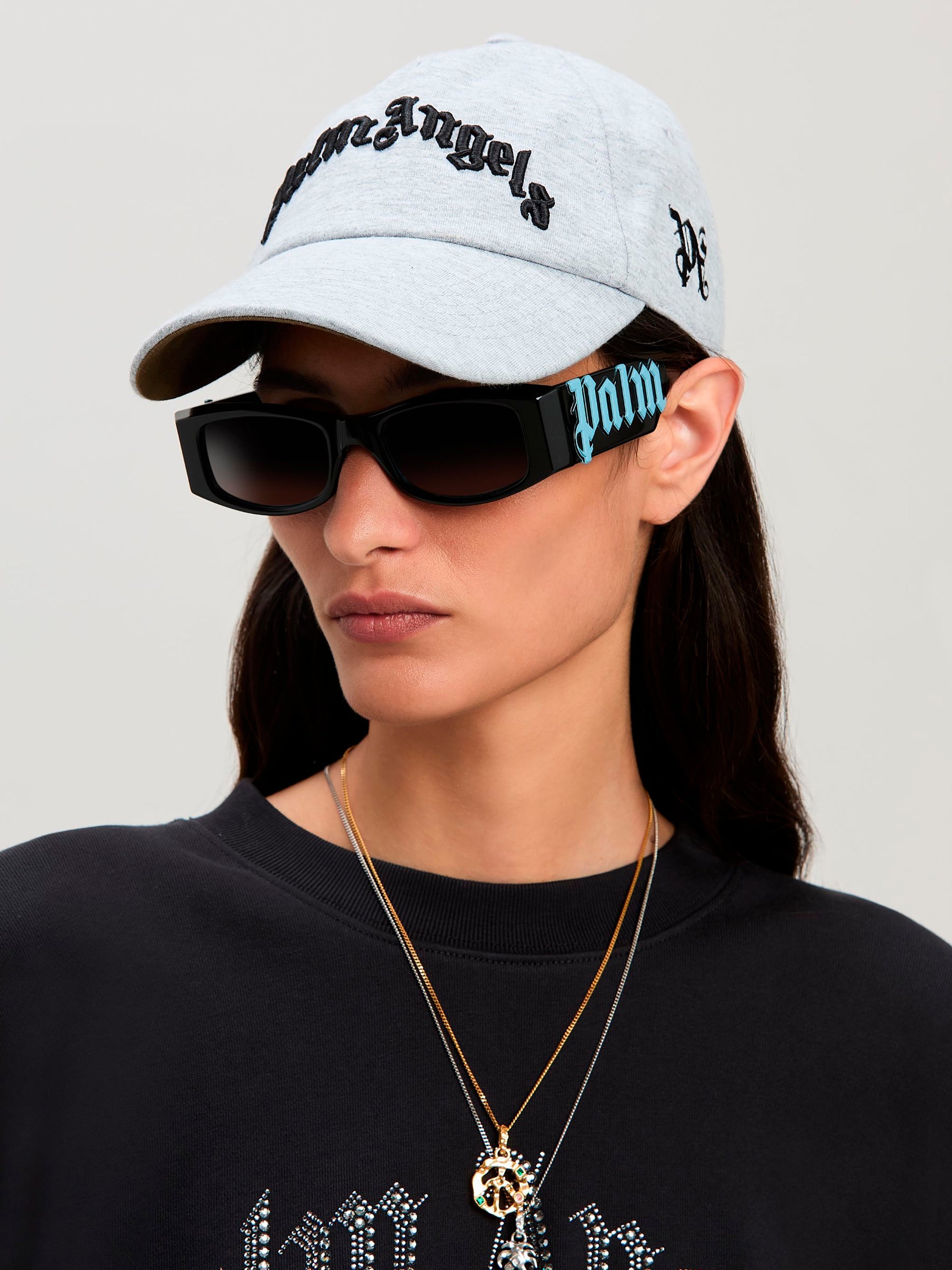 Outlet online Palm Angels Hombre Gorra Logo Estampado color Gris Piedra sku 695-001699 02 - Foto 2