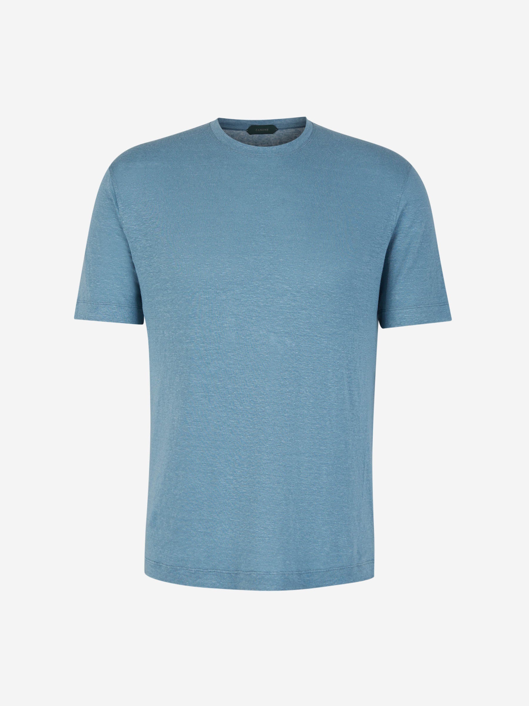 Outlet online Zanone Hombre Camiseta Fluida Lino color Azul sku 553-003558 02 - Foto 1