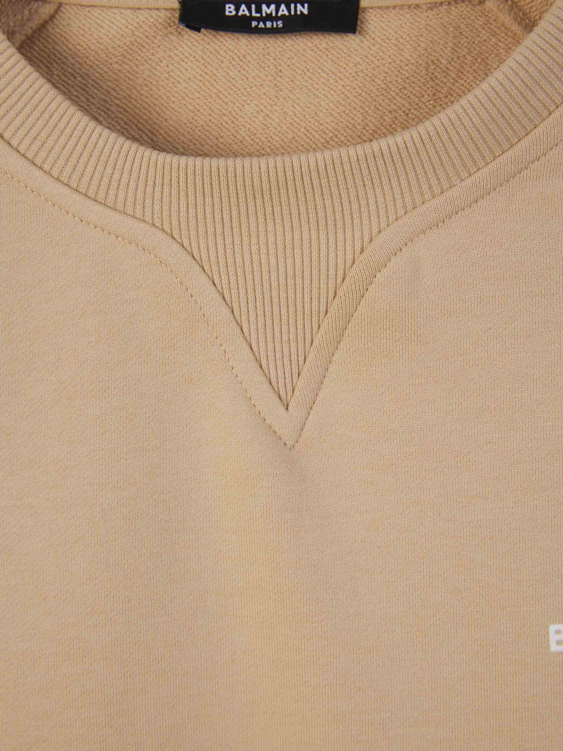 Outlet online Balmain Hombre Sudadera Crewneck Algodón color Beis sku 545-001480 01 - Foto 3