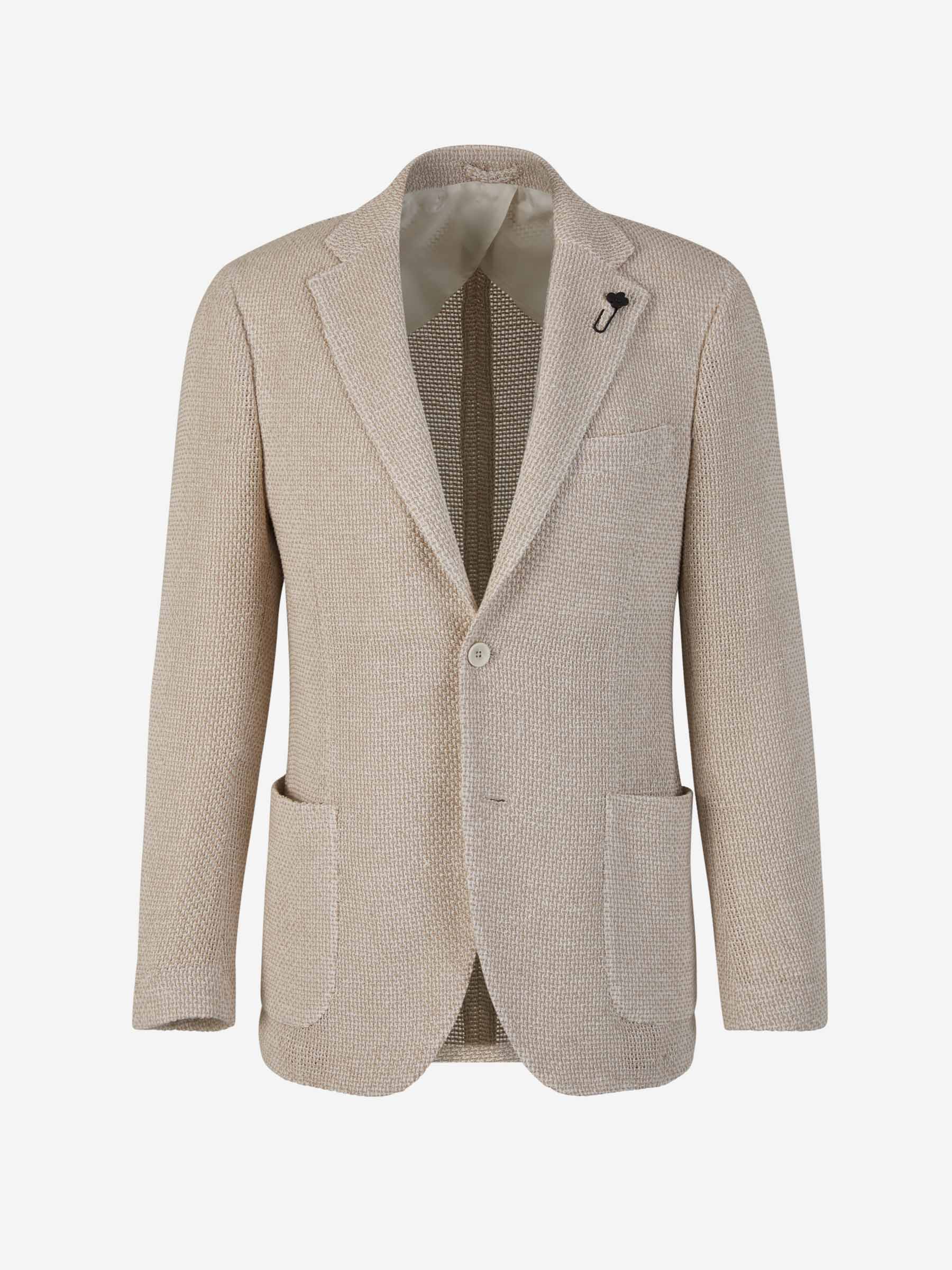 Outlet online Lardini Hombre Americana Punto Algodón color Crema sku 302-003417 01 - Foto 1