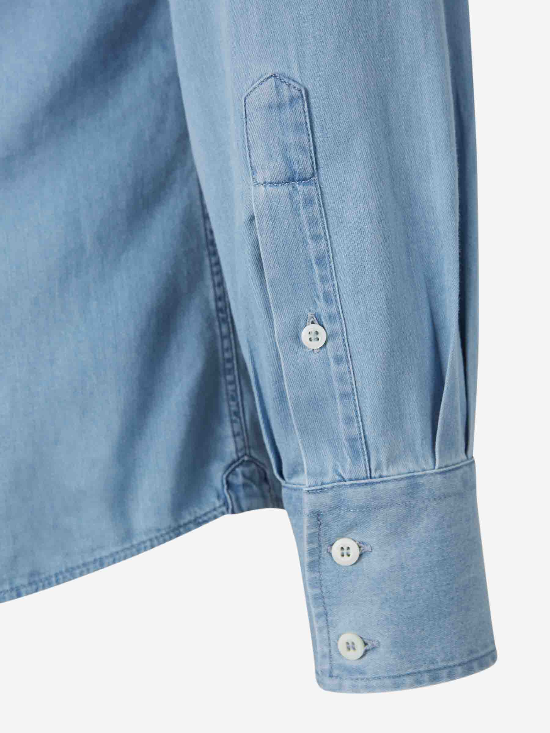 Brunello Cucinelli Camisa Algodón Lisa color Azul sku 531-006298 01 - Foto 5