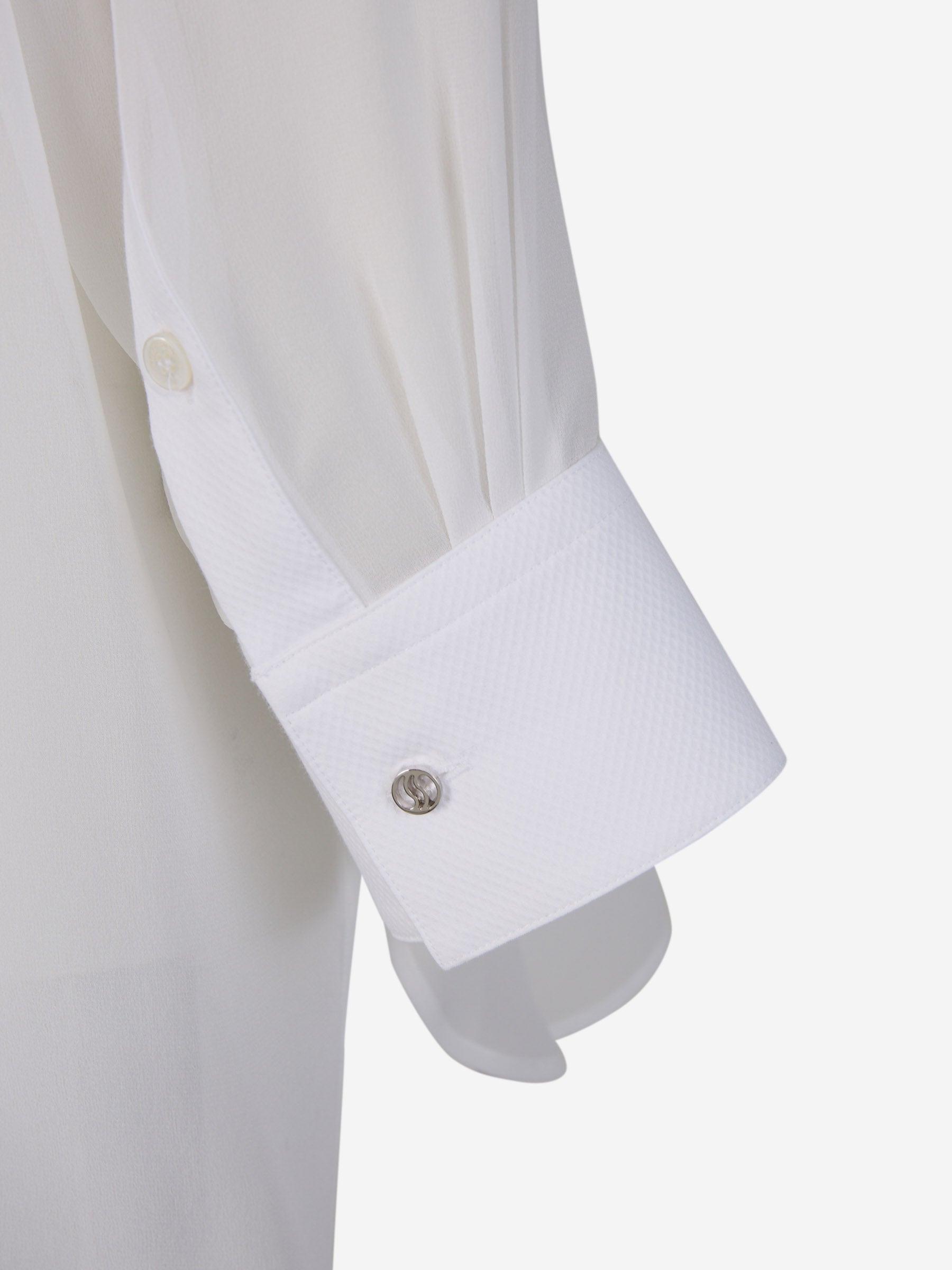 Outlet online Stella McCartney Mujer Blusa Seda S-Wave color Blanco sku 701-002031 01 - Foto 5