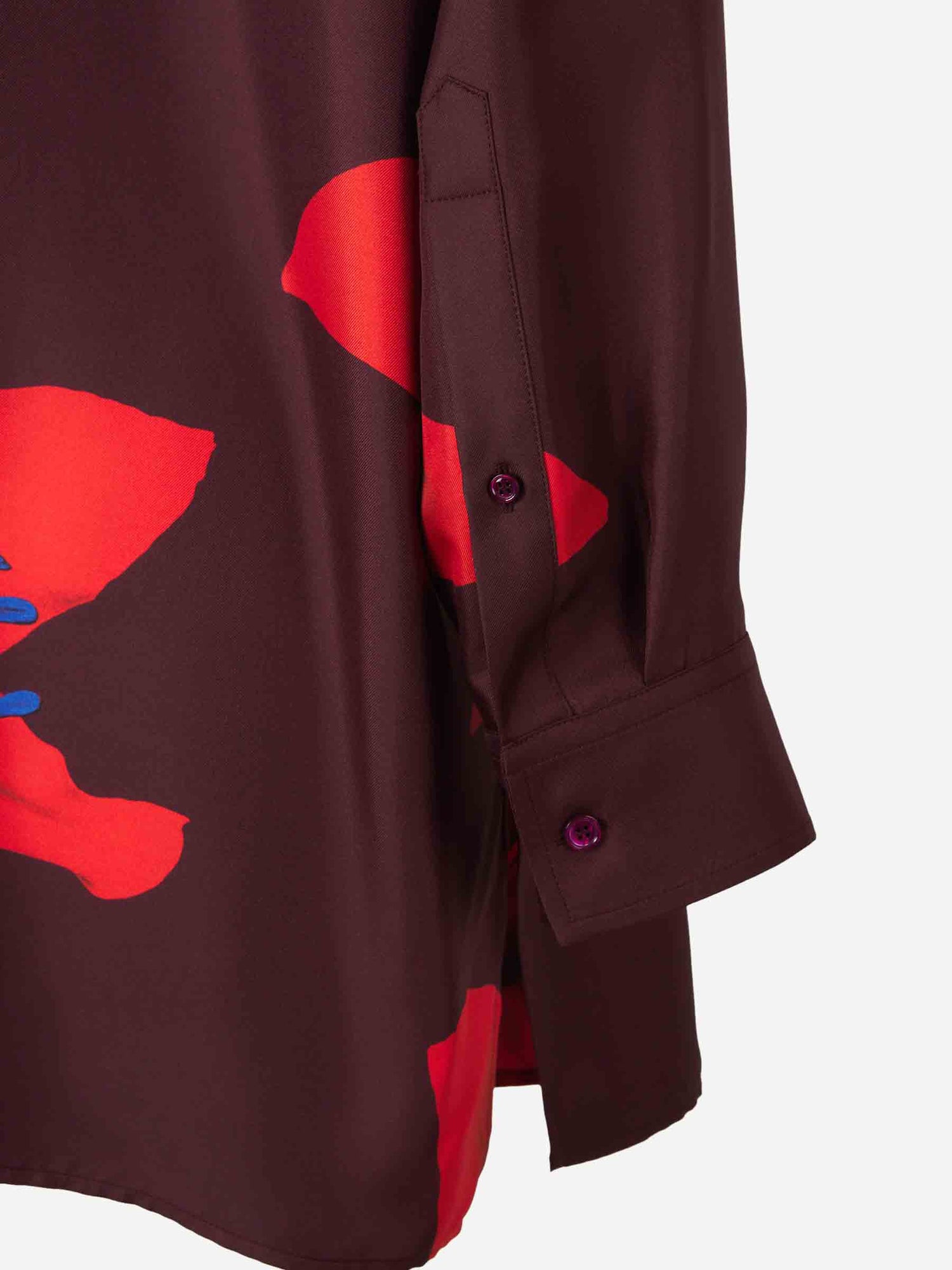 Alexander McQueen Mujer Barcelona Camisa Satén Estampada color Burdeos sku 701-002177 01 - Foto 4