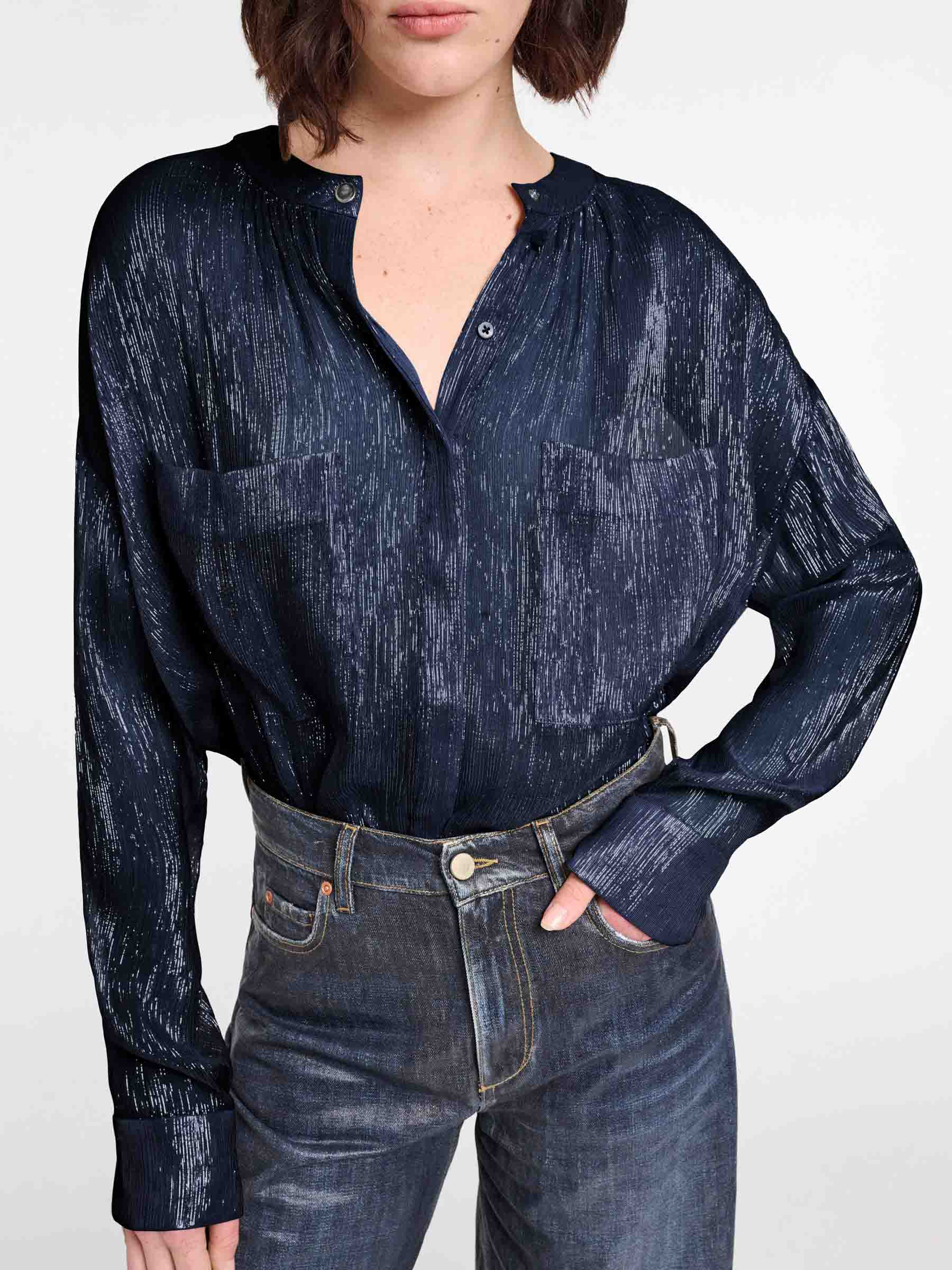 Dorothee Schumacher Mujer Barcelona Blusa Shimmering Shine color Azul Marino sku 701-002204 01 - Foto 5