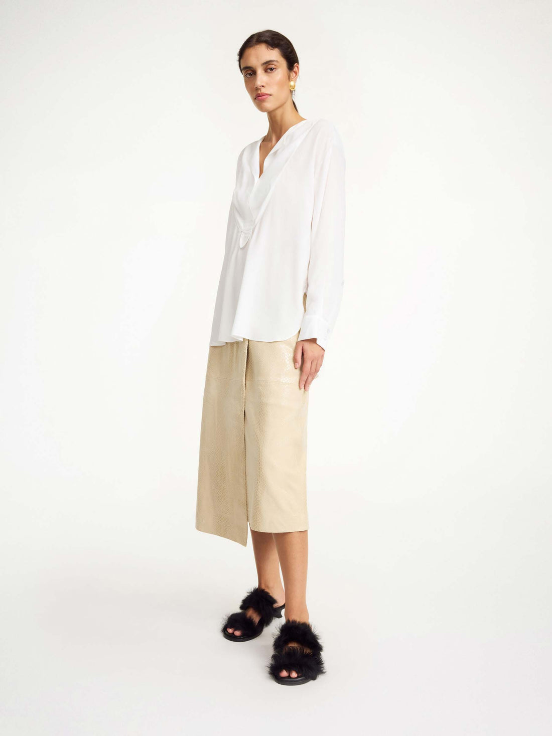 By Malene Birger Mujer Barcelona Blusa Fayette Viscosa color Blanco sku 701-002218 01 - Foto 2