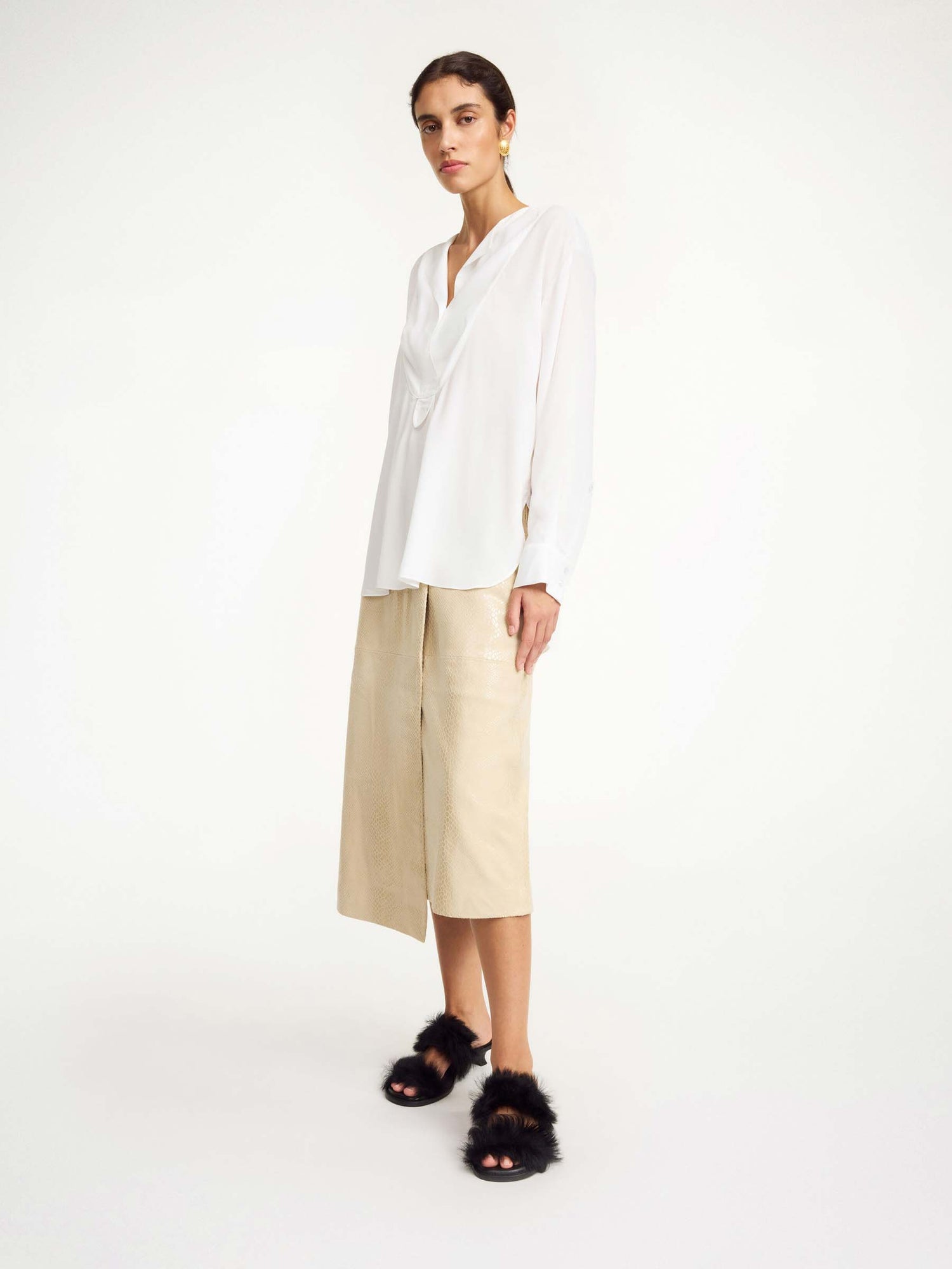 By Malene Birger Mujer Barcelona Blusa Fayette Viscosa color Blanco sku 701-002218 01 - Foto 4