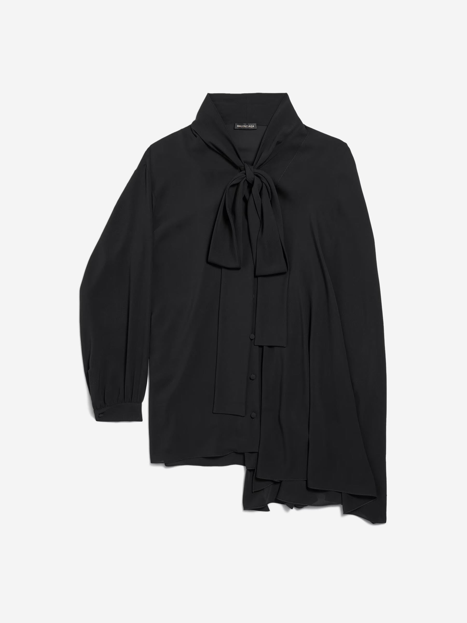 Outlet online Balenciaga Mujer Blusa Con Lazo color Negro sku 701-002289 01 - Foto 1
