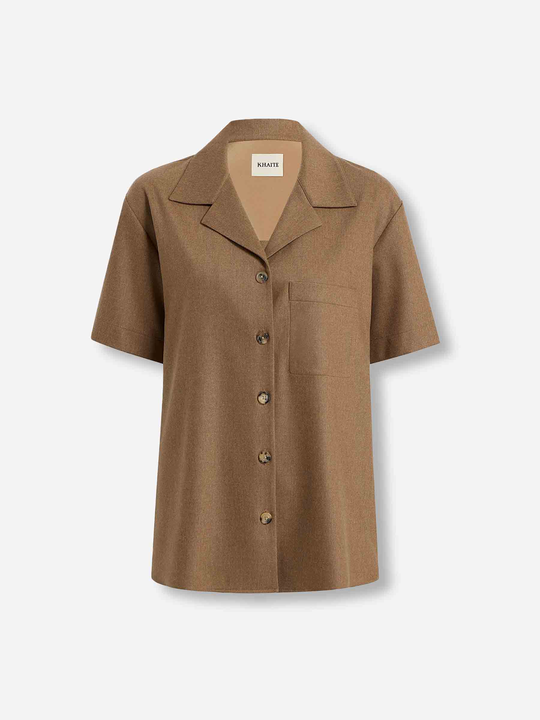 Outlet online Khaite Mujer Camisa Riordan color Camel sku 701-002296 01 - Foto 1