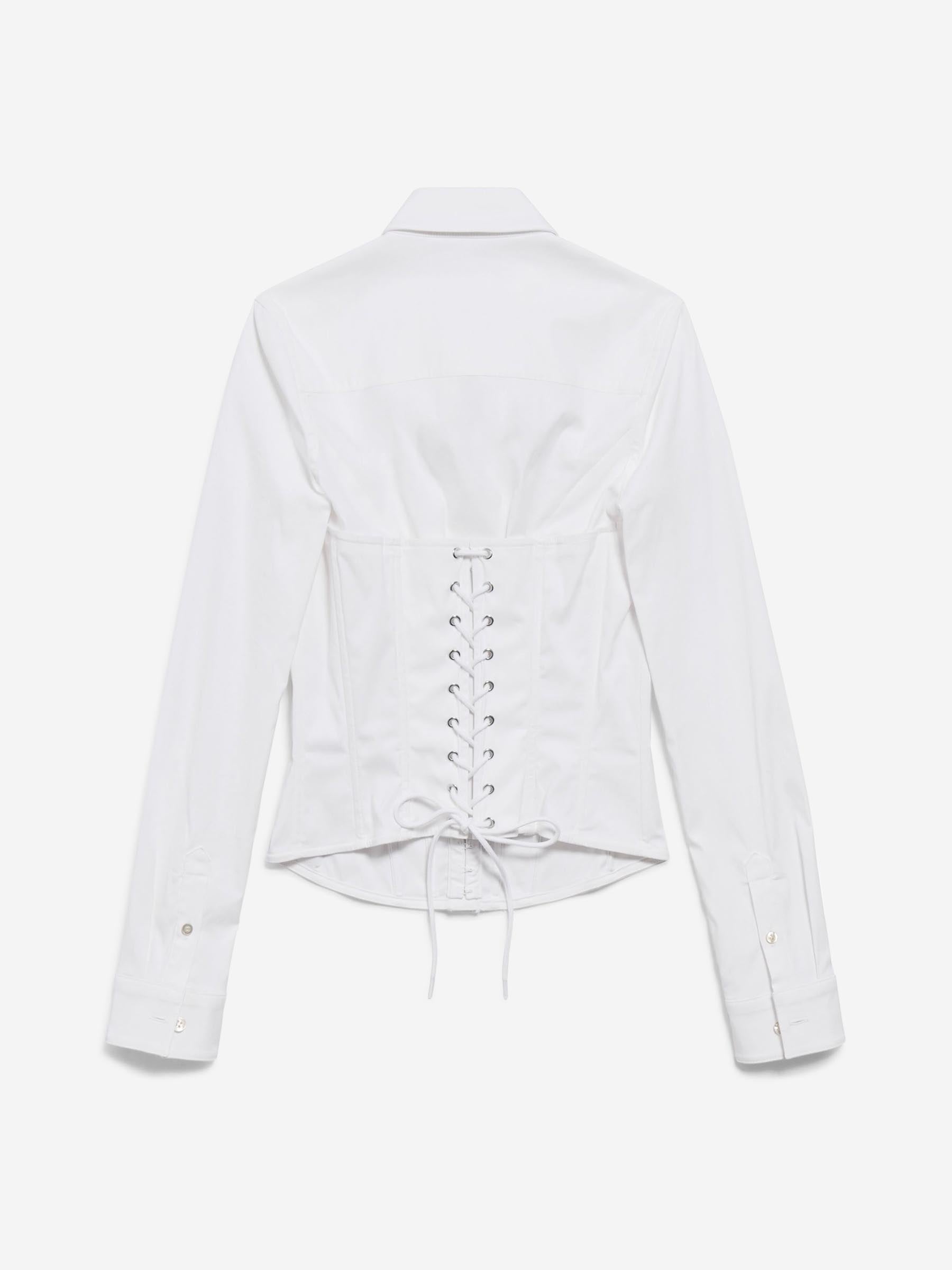 Outlet online Balenciaga Mujer Camisa Corsé color Blanco sku 701-002358 01 - Foto 3