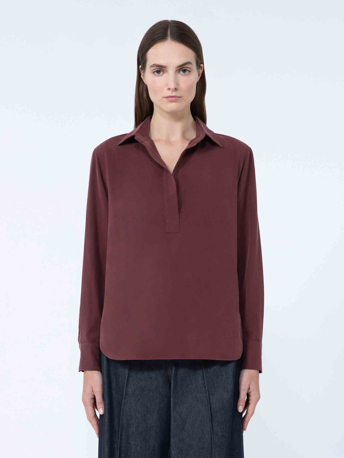 Outlet online Max Mara Mujer Blusa Seda color Burdeos sku 701-002360 01 - Foto 2