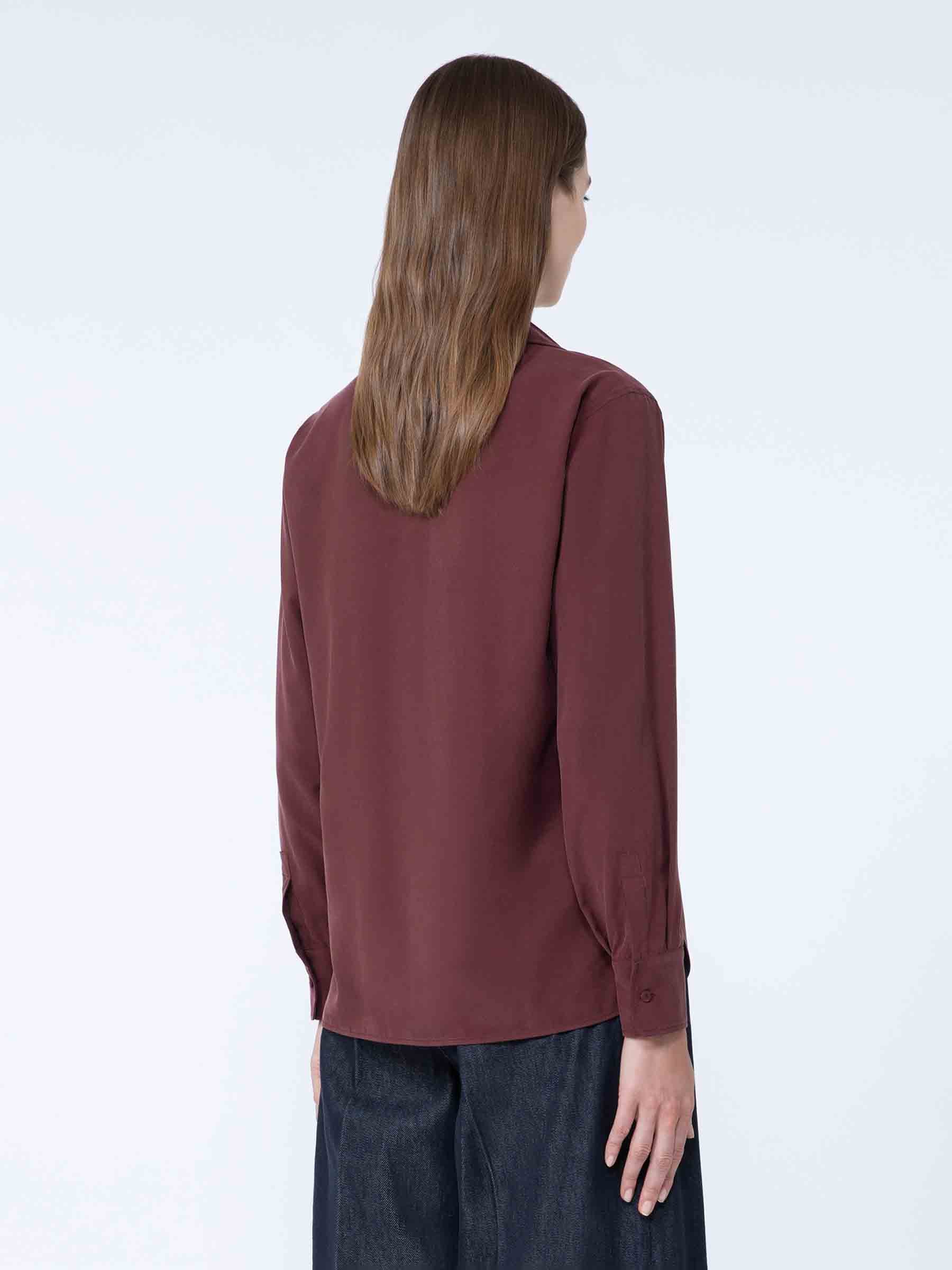 Outlet online Max Mara Mujer Blusa Seda color Burdeos sku 701-002360 01 - Foto 3