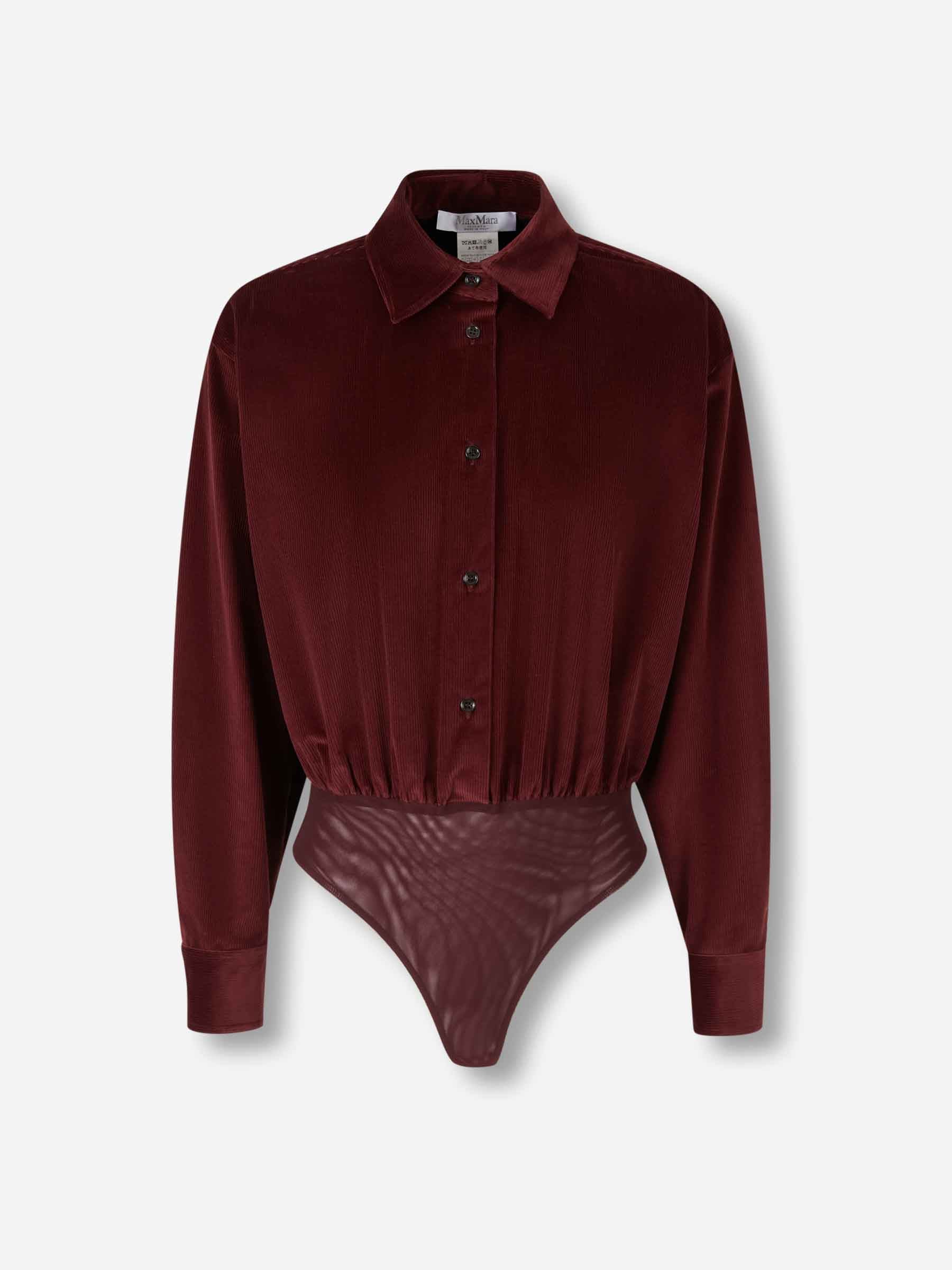 Outlet online Max Mara Mujer Body Camisa Terciopelo color Burdeos sku 701-002362 01 - Foto 1