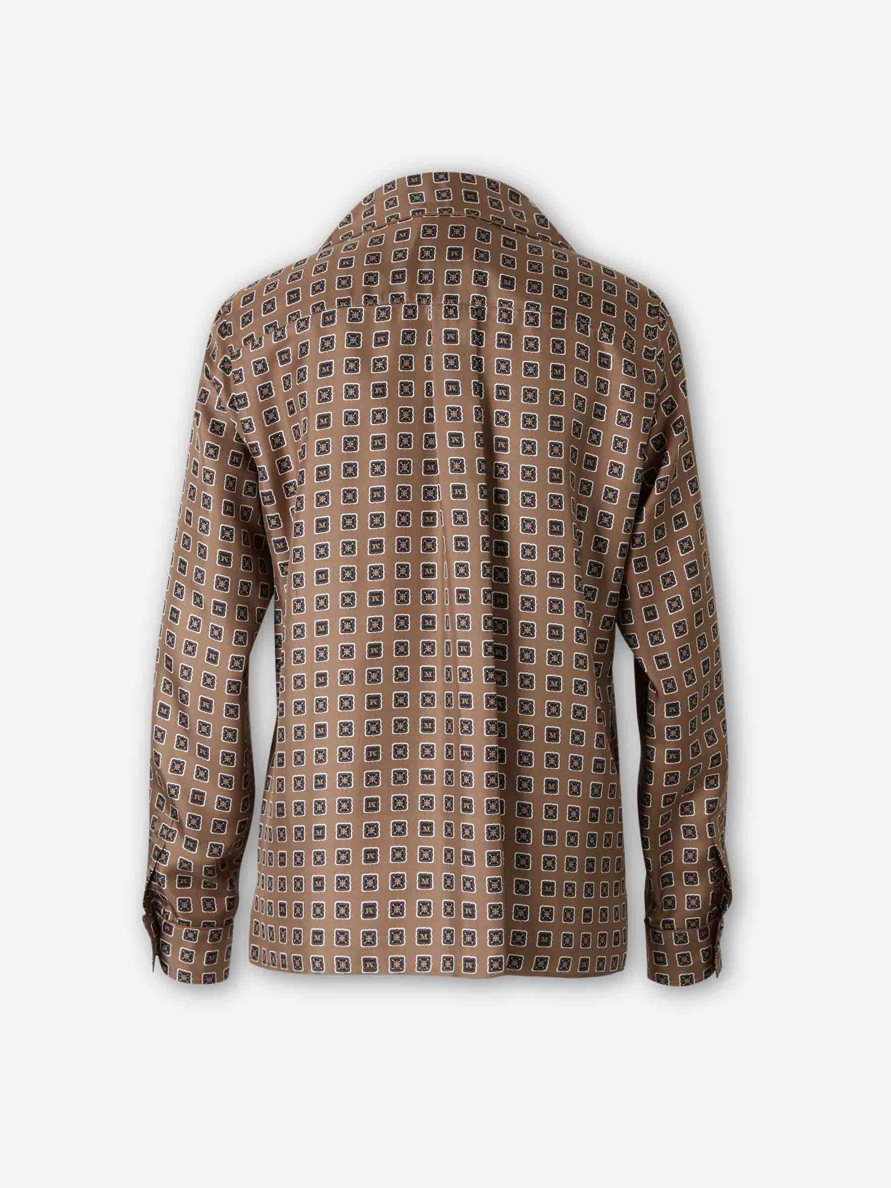 Outlet online Max Mara Mujer Camisa Seda Estampada color Marrón sku 701-002419 01 - Foto 2