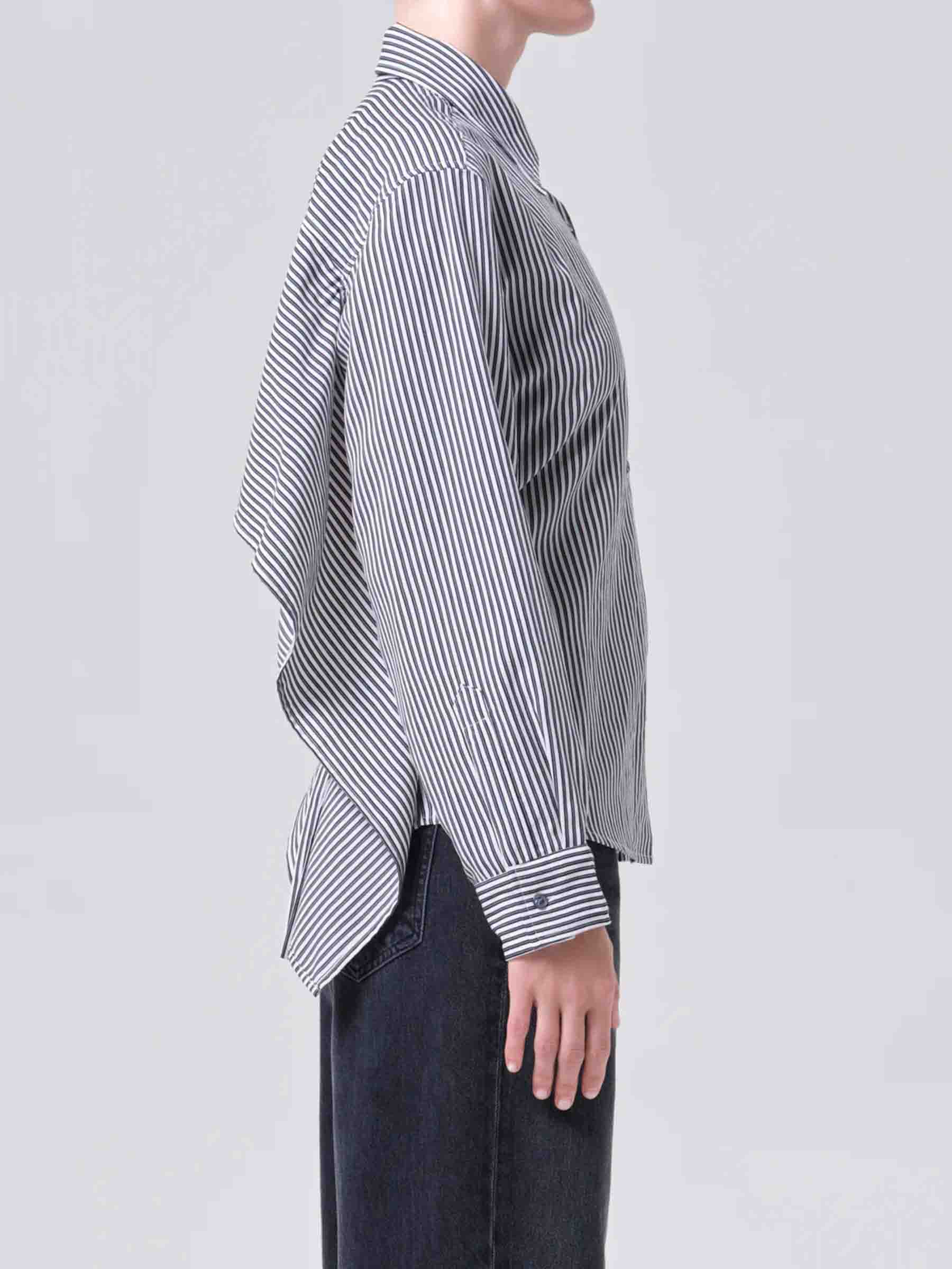 Outlet online Agolde Mujer Camisa Listada Theo color Blanco Y Negro sku 701-002471 01 - Foto 4