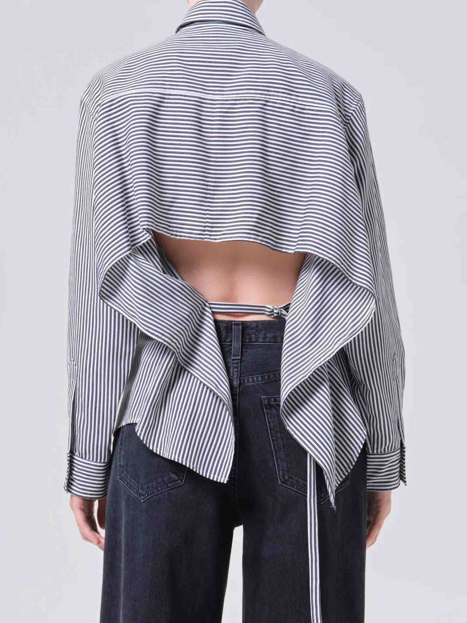 Outlet online Agolde Mujer Camisa Listada Theo color Blanco Y Negro sku 701-002471 01 - Foto 5