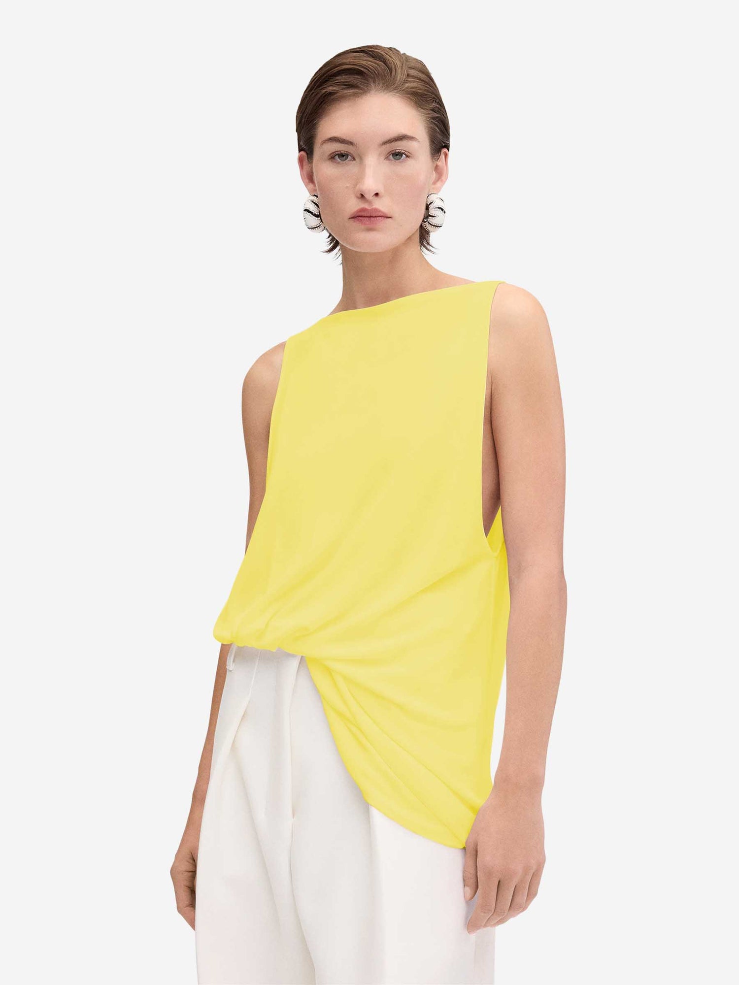 Jacquemus Mujer Barcelona Blusa Peplo Punto color Amarillo Claro sku 702-000475 01 - Foto 3