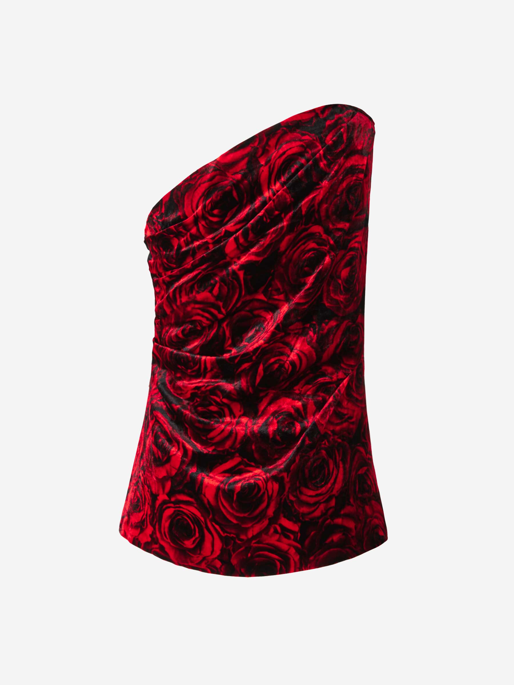 Outlet online Dries Van Noten Mujer Top Terciopelo Rosas color Rojo sku 703-001704 01 - Foto 2