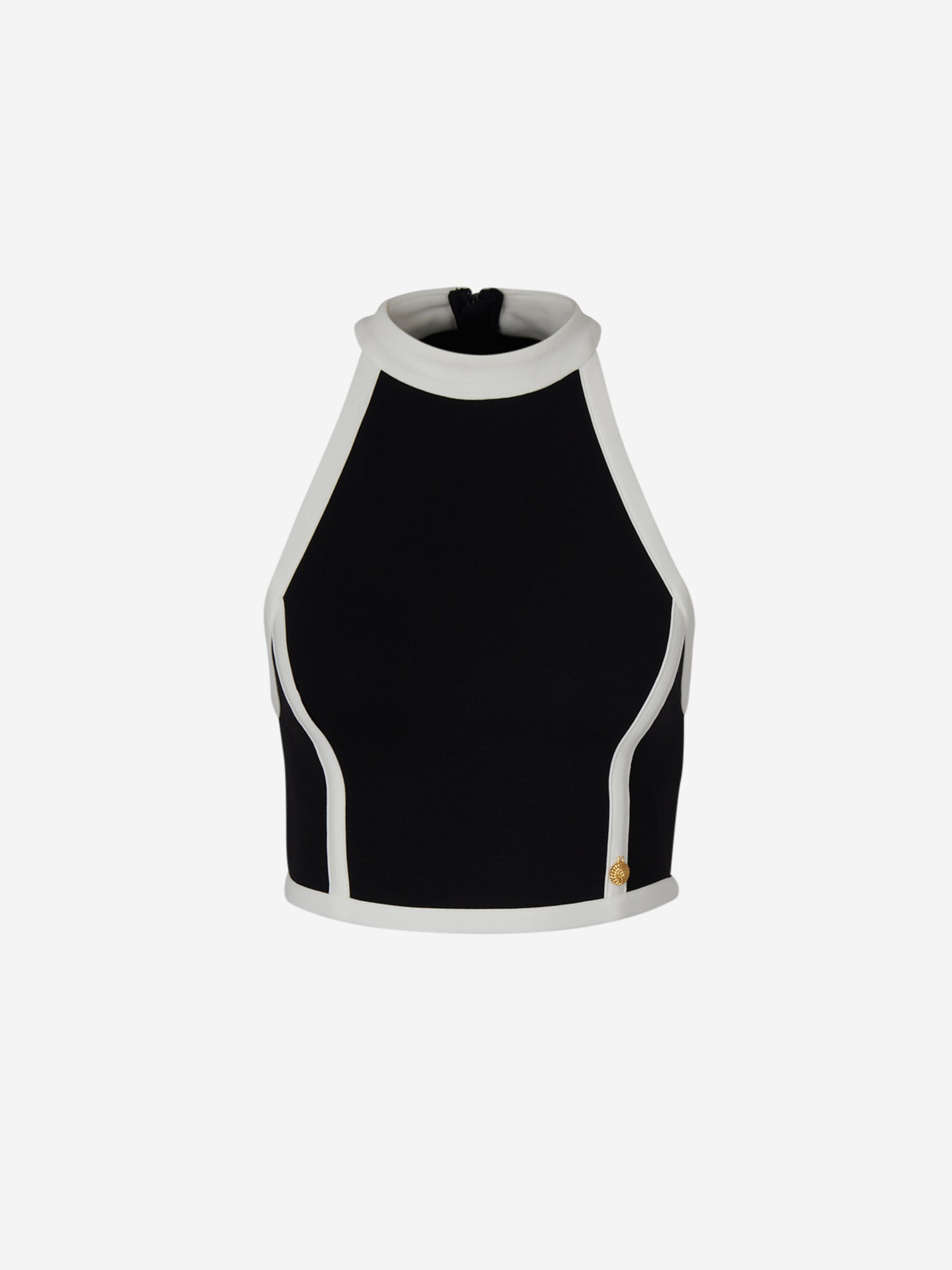 Outlet online Balmain Mujer Top Cropped Algodón color Blanco Y Negro sku 703-002194 01 - Foto 1
