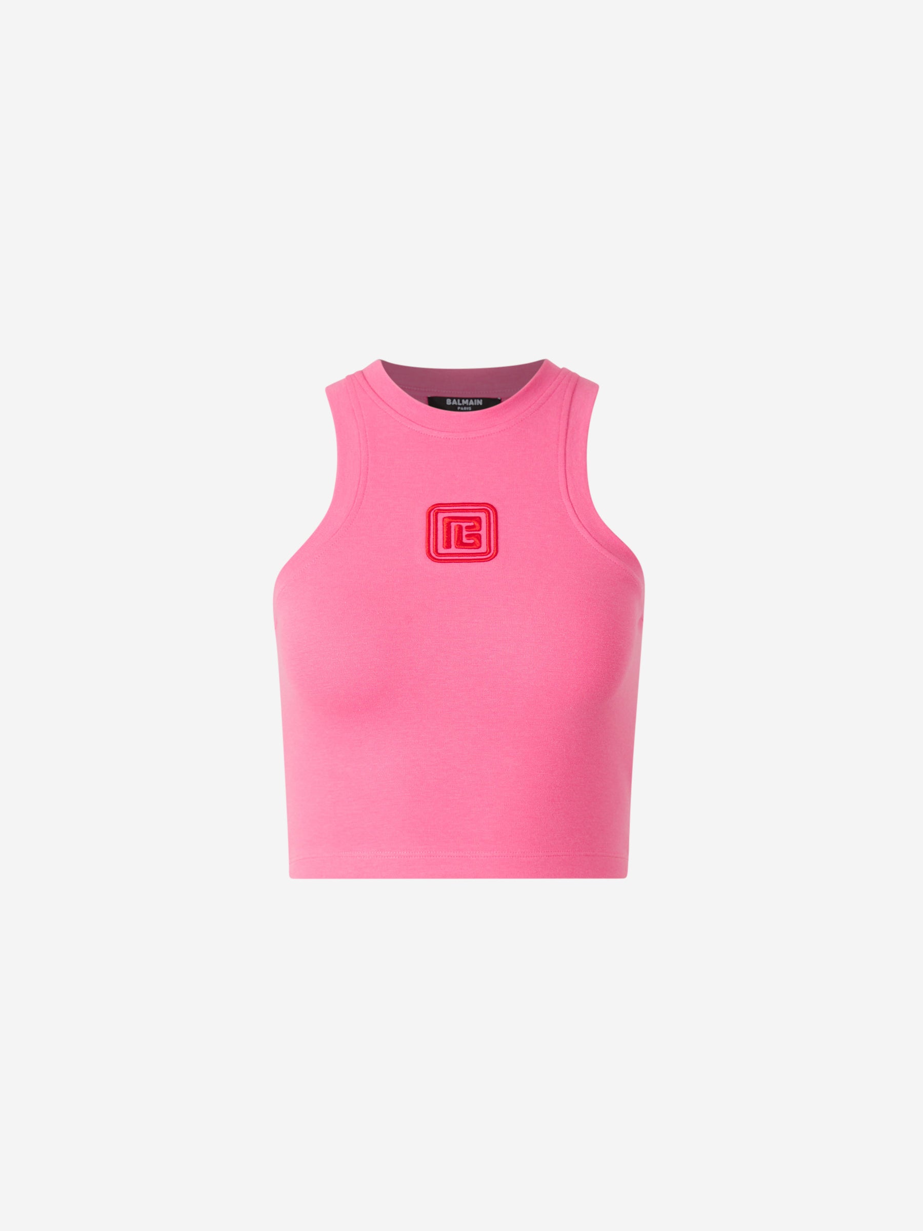 Outlet online Balmain Mujer Top Cropped Logo color Rosa sku 703-002195 01 - Foto 1