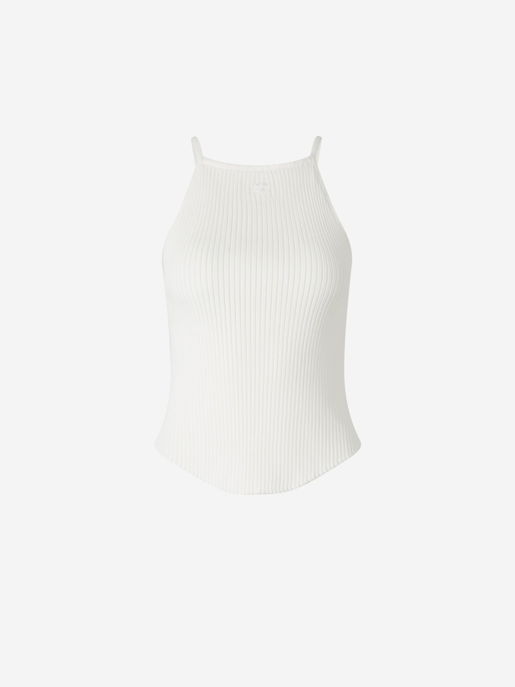 Outlet online Courrèges Mujer Top Acanalado Logo color Blanco sku 703-002249 01 - Foto 1