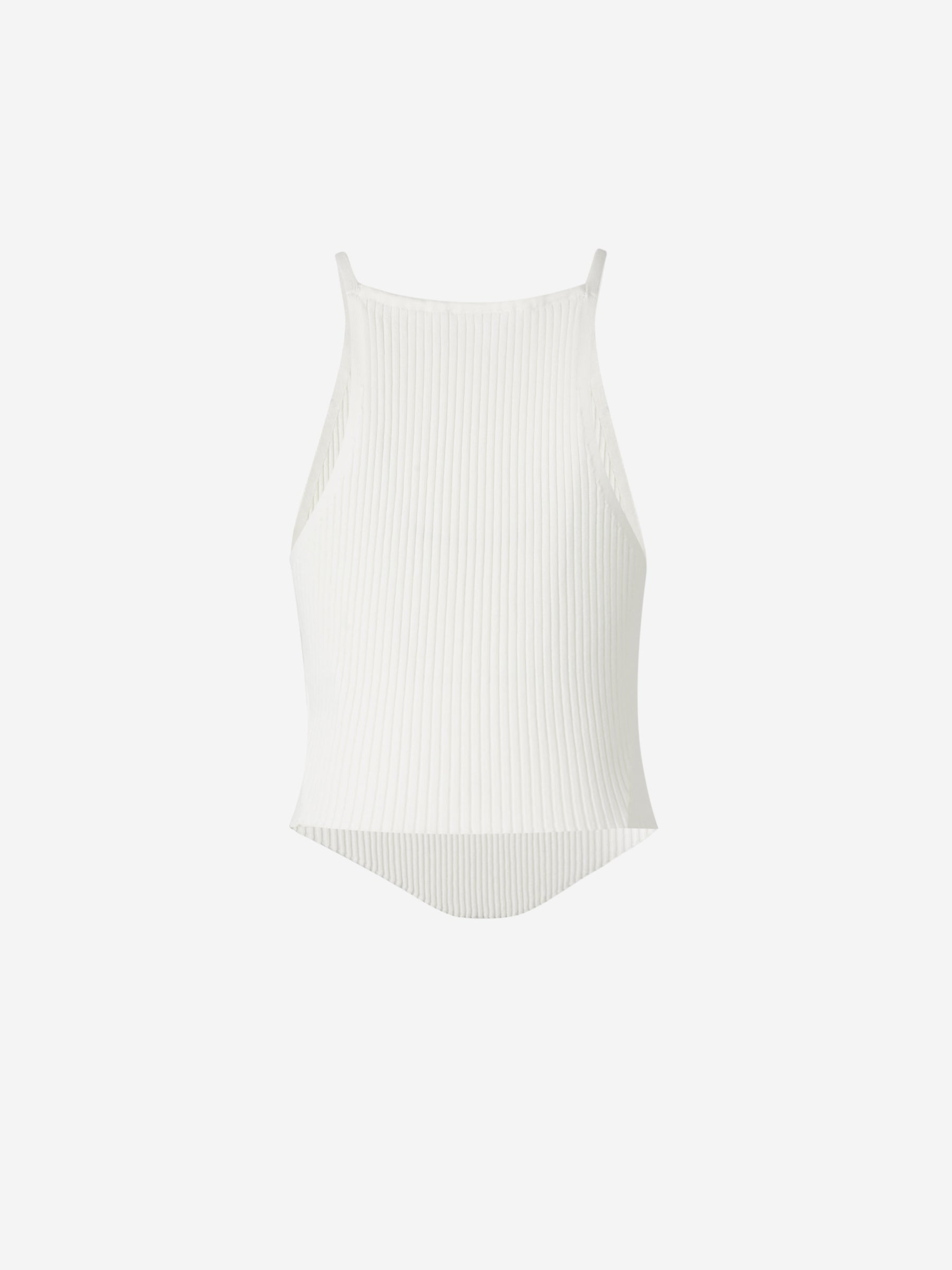 Outlet online Courrèges Mujer Top Acanalado Logo color Blanco sku 703-002249 01 - Foto 2
