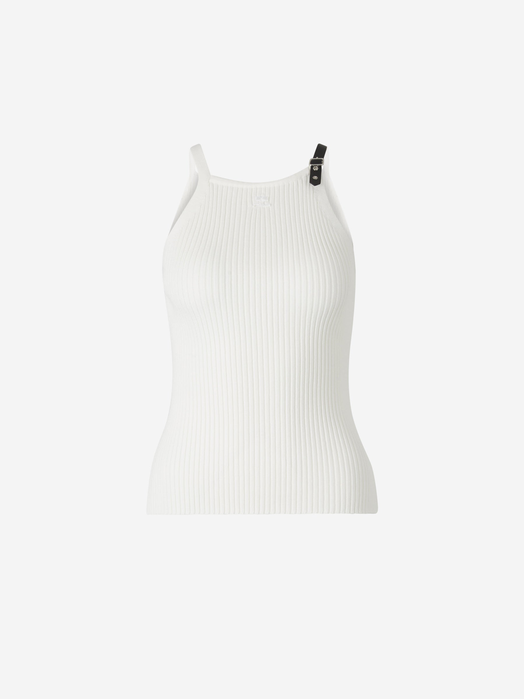 Outlet online Courrèges Mujer Top Punto Canalé color Blanco sku 703-002250 02 - Foto 1