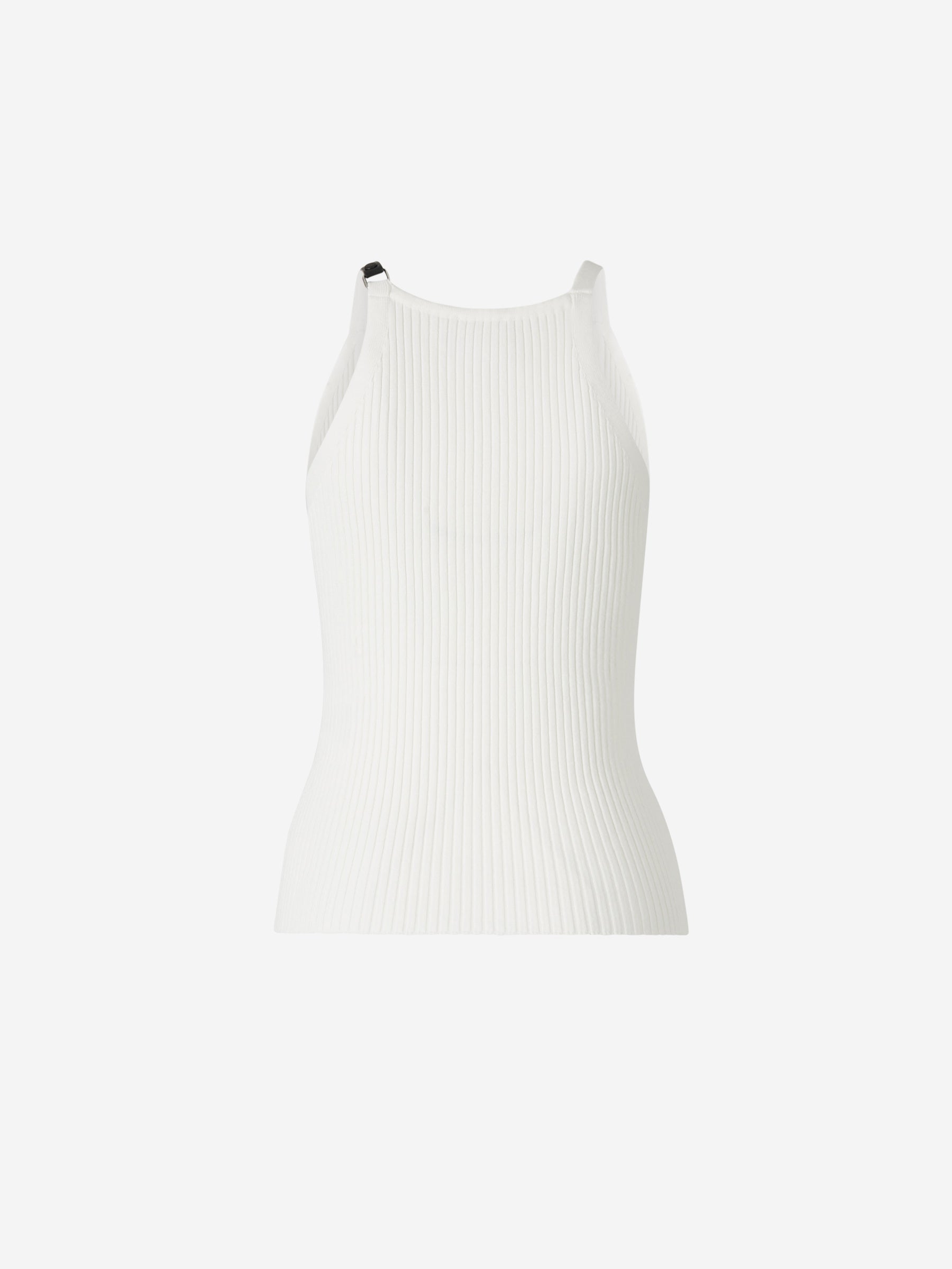 Outlet online Courrèges Mujer Top Punto Canalé color Blanco sku 703-002250 02 - Foto 2