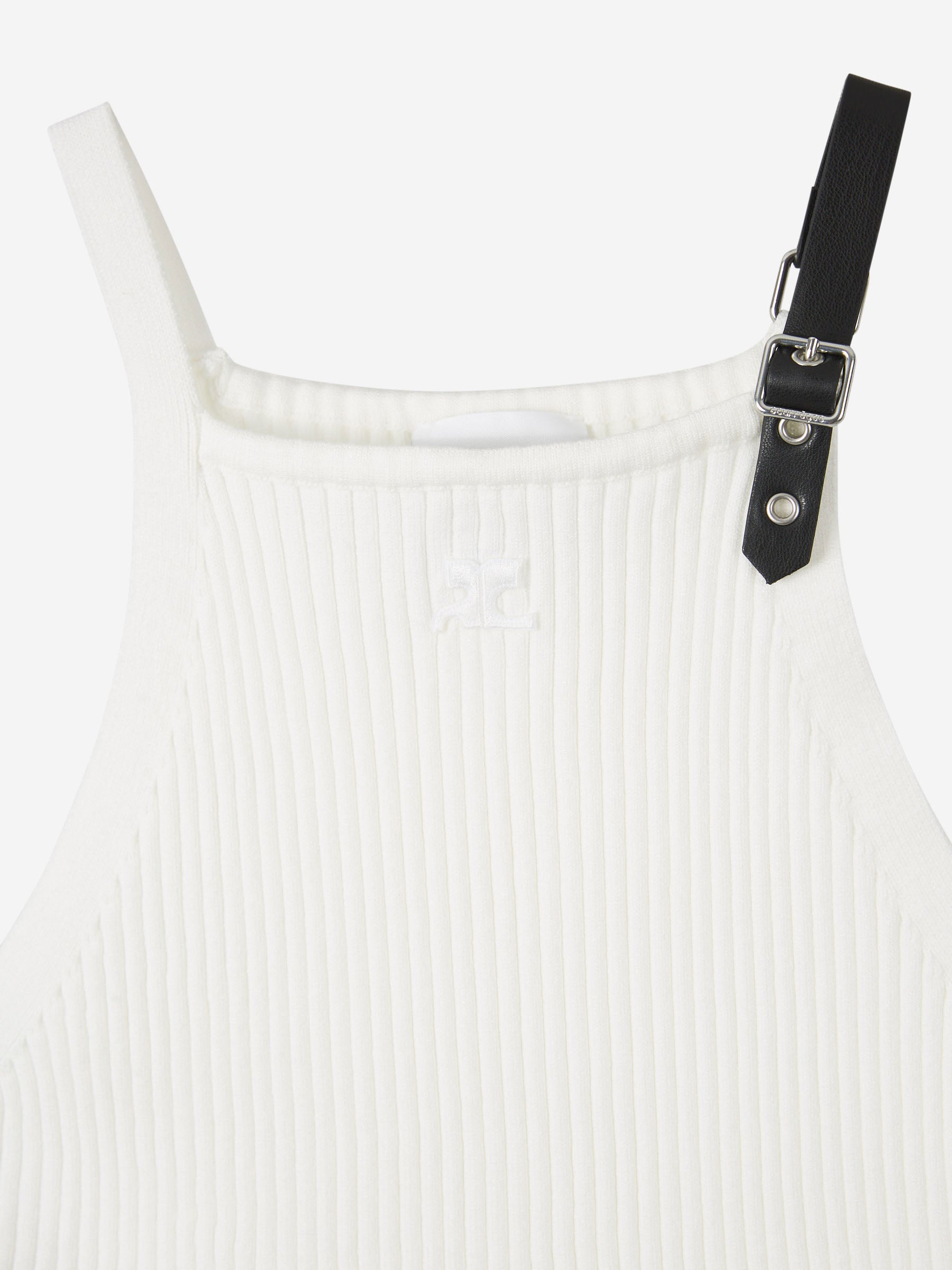 Outlet online Courrèges Mujer Top Punto Canalé color Blanco sku 703-002250 02 - Foto 3