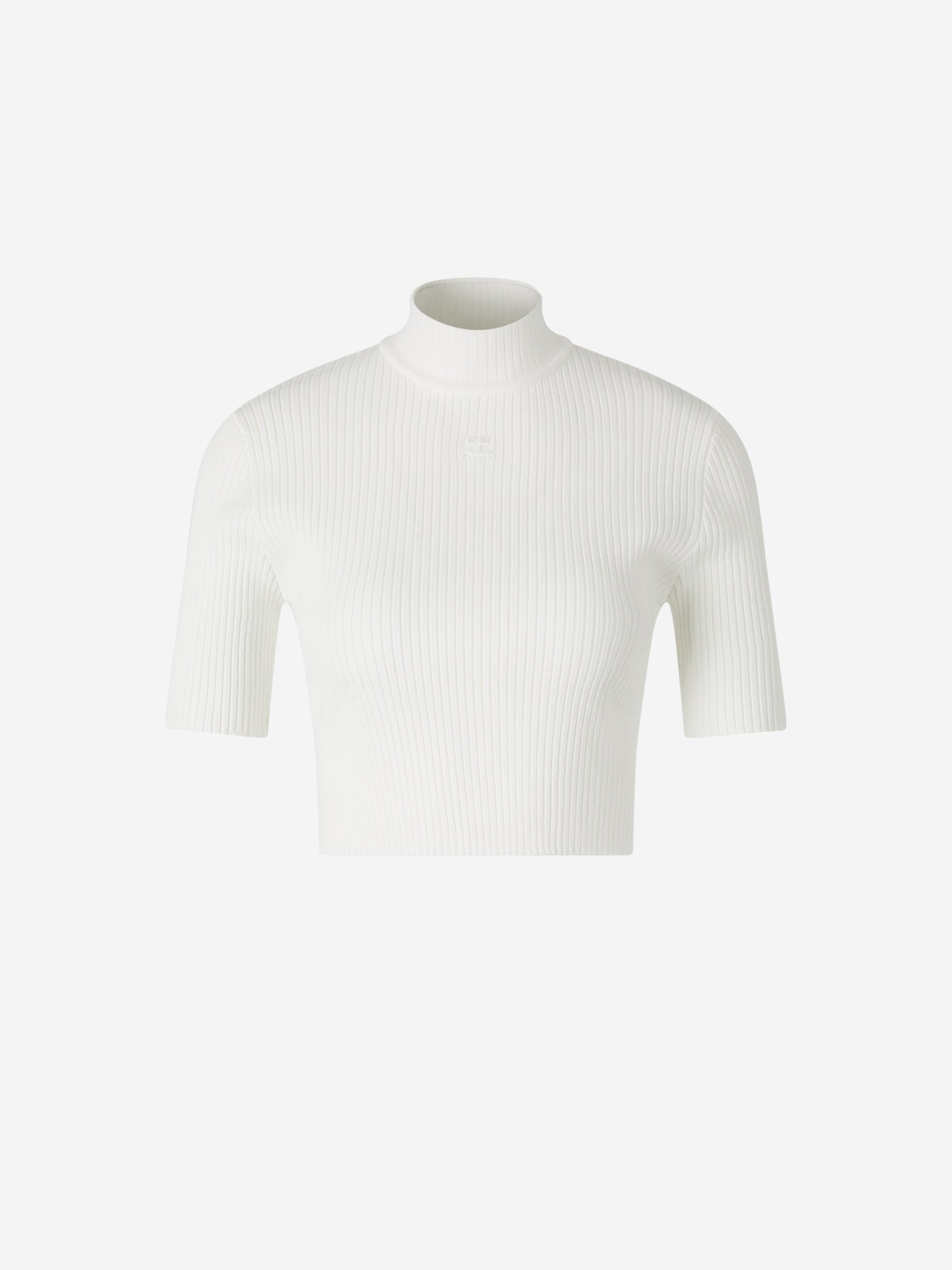 Outlet online Courrèges Mujer Top Acanalado Logo color Blanco sku 703-002251 01 - Foto 1