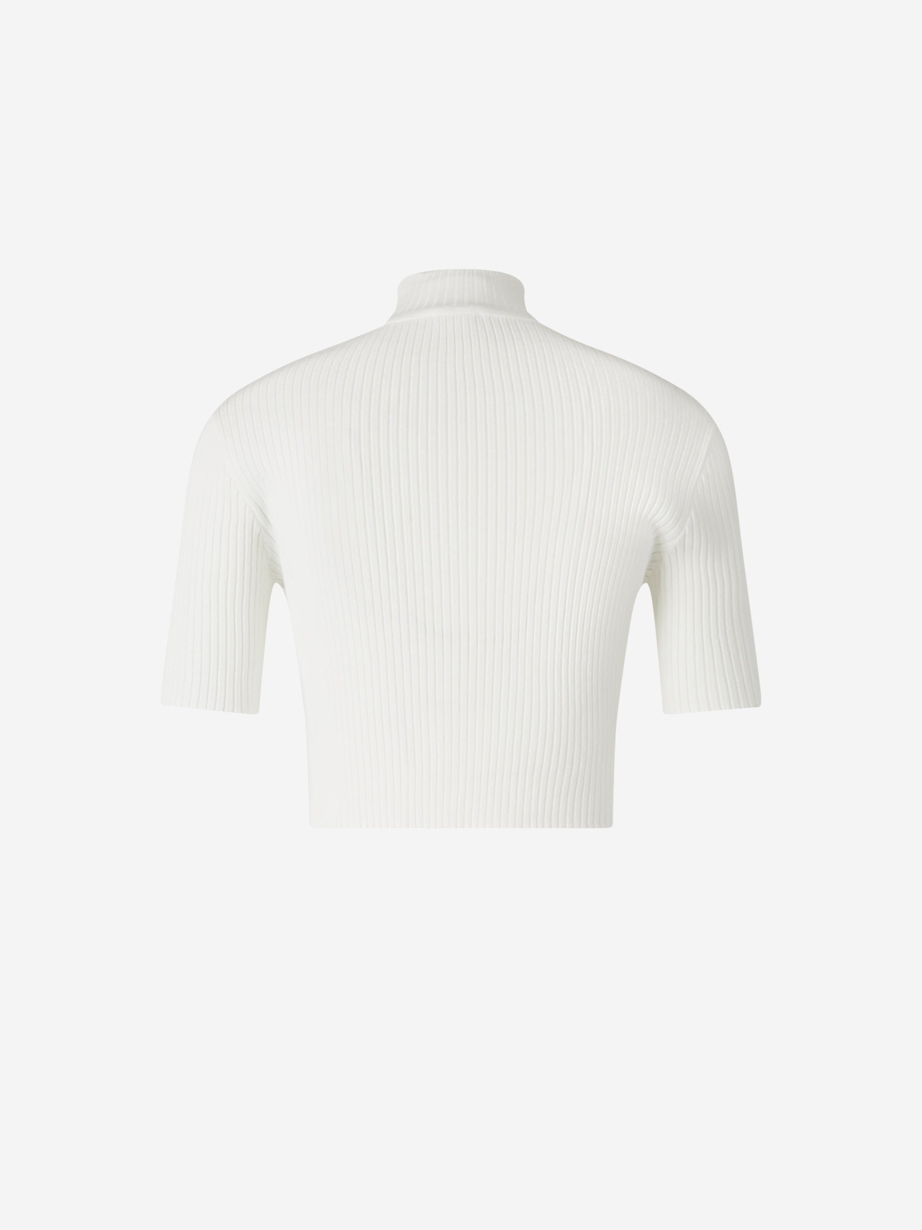 Outlet online Courrèges Mujer Top Acanalado Logo color Blanco sku 703-002251 01 - Foto 2