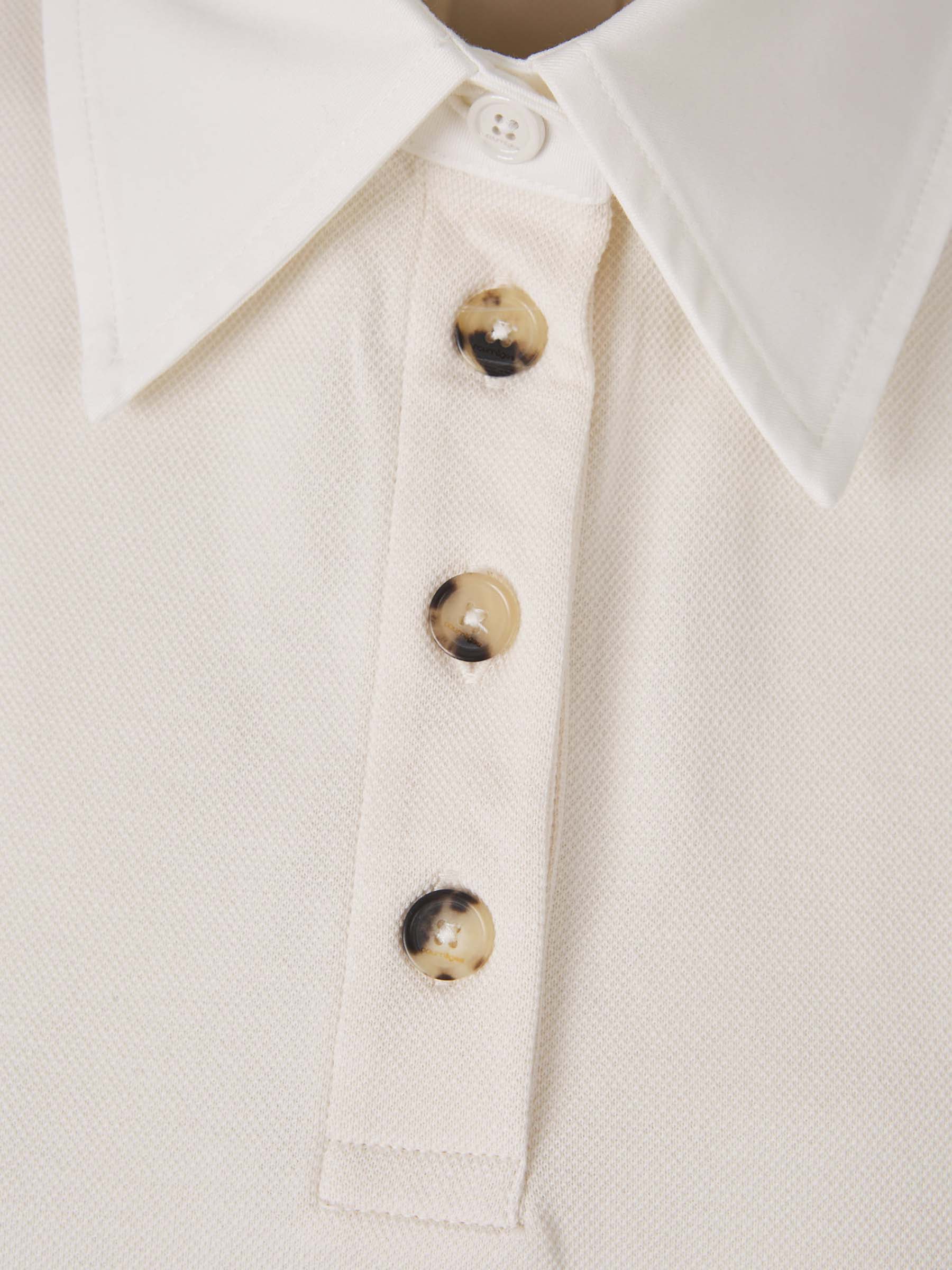 Outlet online Courrèges Mujer Top Polo Piqué color Crema sku 703-002256 01 - Foto 3