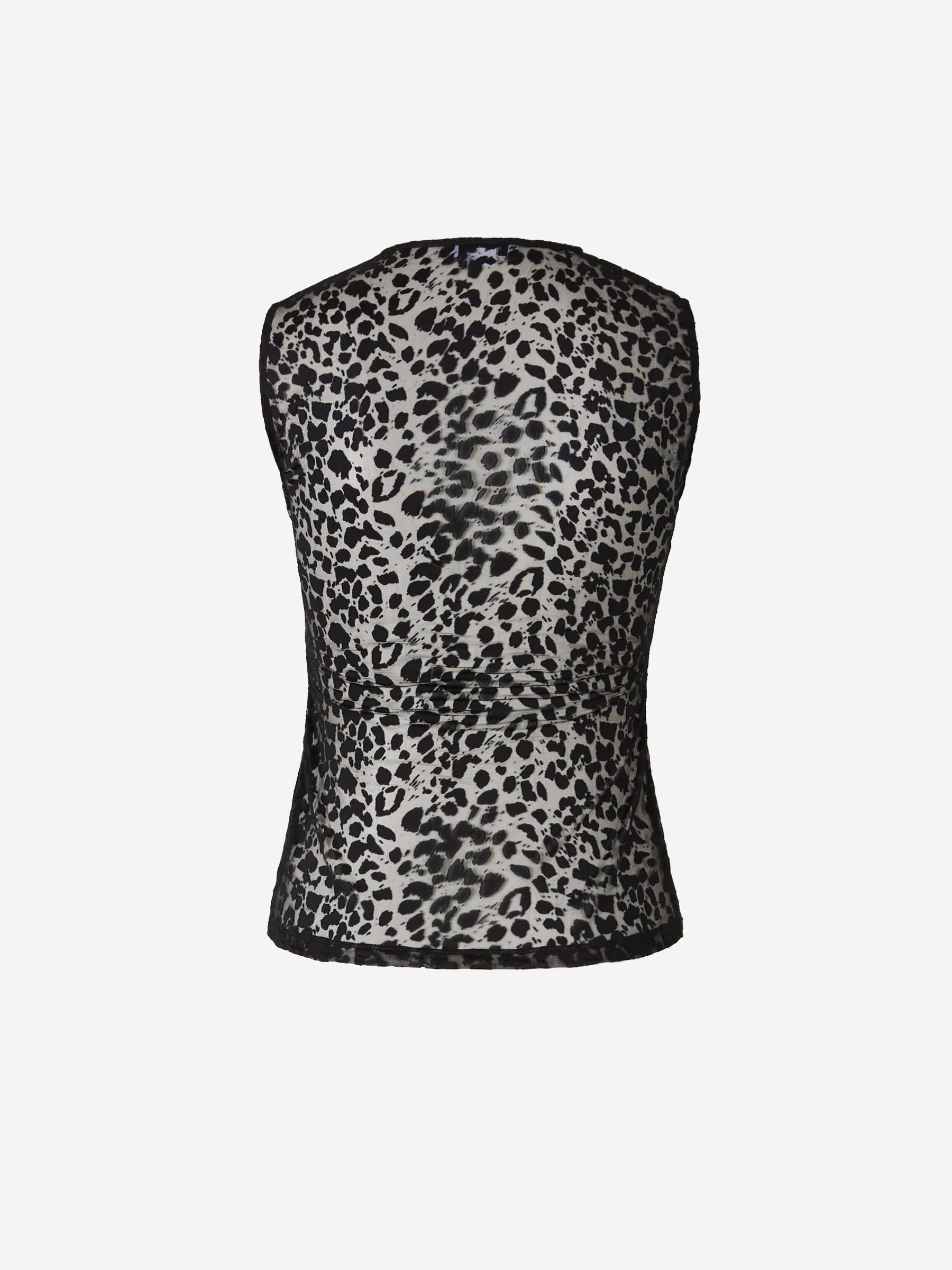 Outlet online Alexander McQueen Mujer Top Motivo Leopardo color Negro sku 703-002261 01 - Foto 2